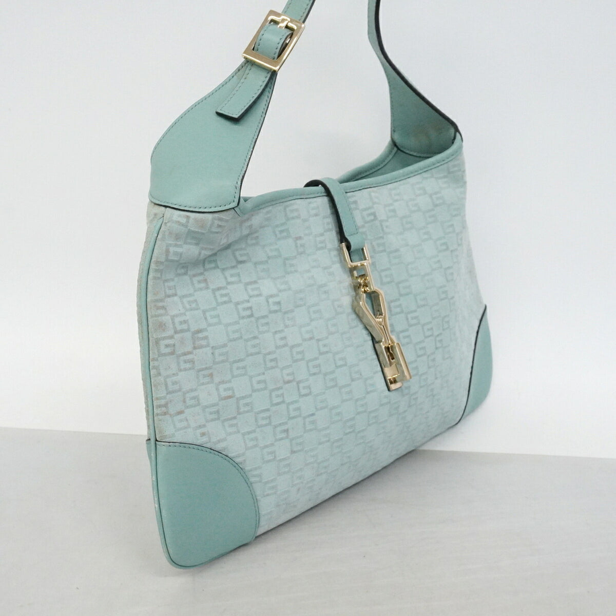 Gucci Light Green Suede Shoulder Bag (Pre-Owned)