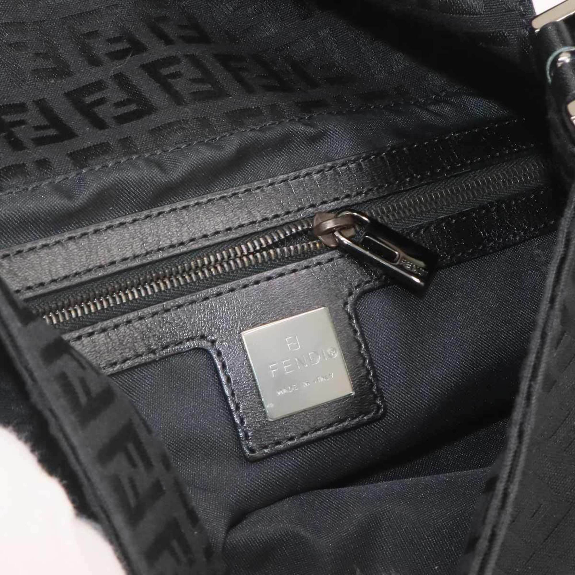 Fendi Black Canvas Leather Shoulder Bag (Pre-Owned)
