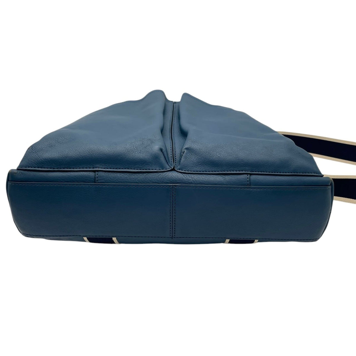 Coach Blue Navy Leather Canvas Shoulder Bag Tote Bag (Pre-Owned)