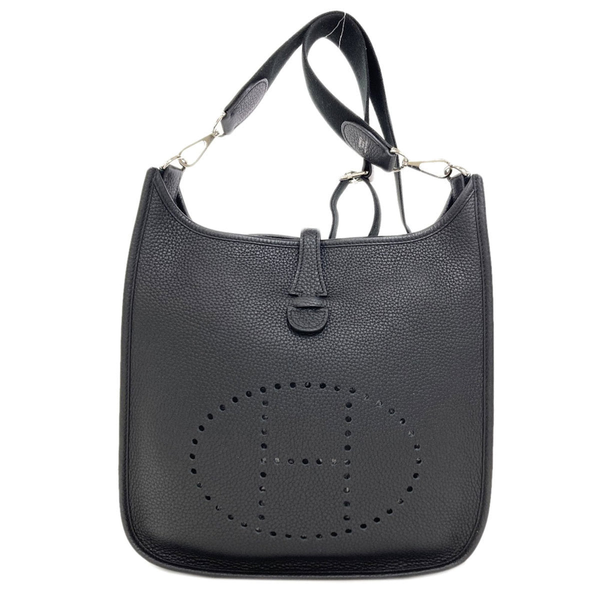 Hermes Black Taurillon Clemence Leather Shoulder Bag