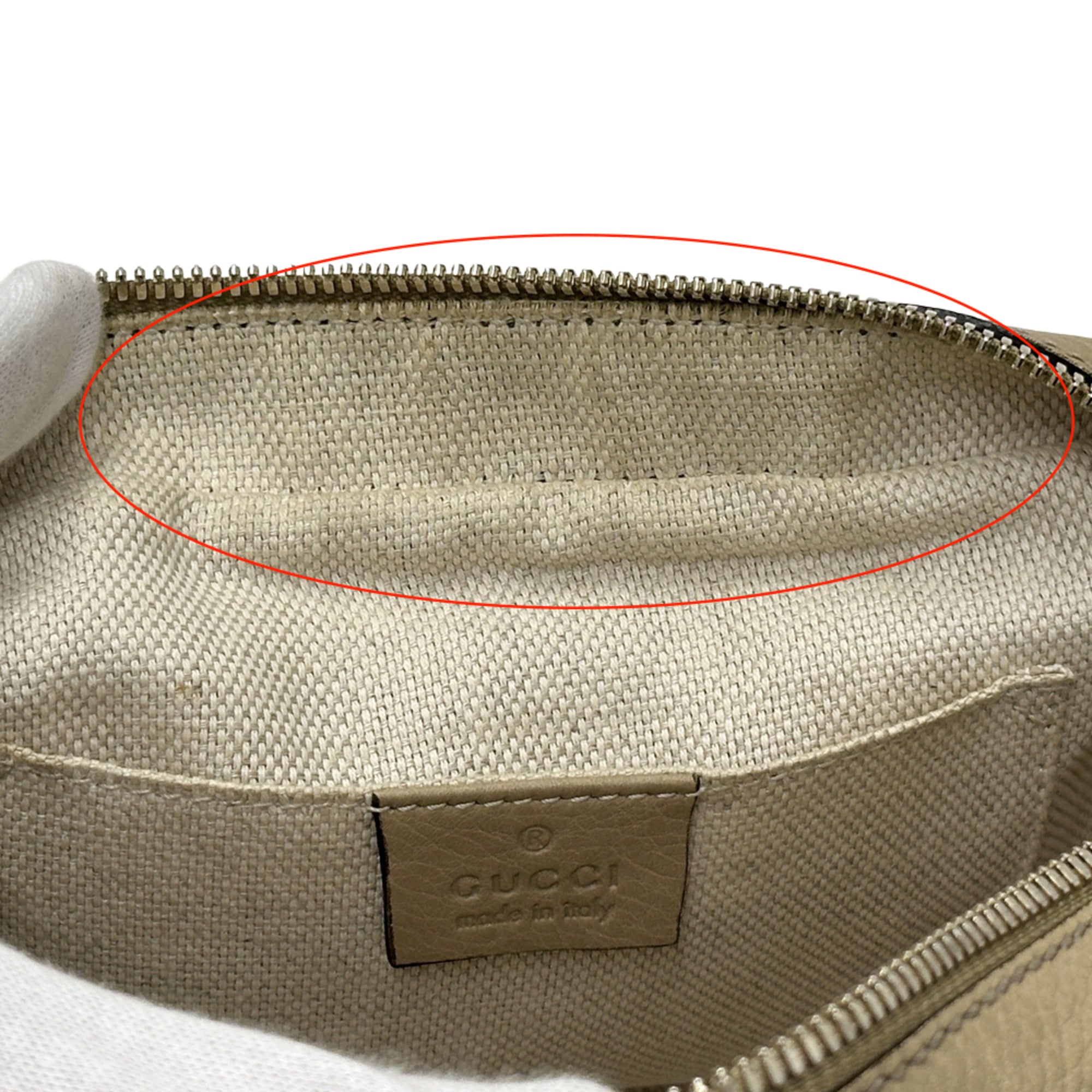 Gucci Beige Leather Handbag Shoulder Bag (Pre-Owned)