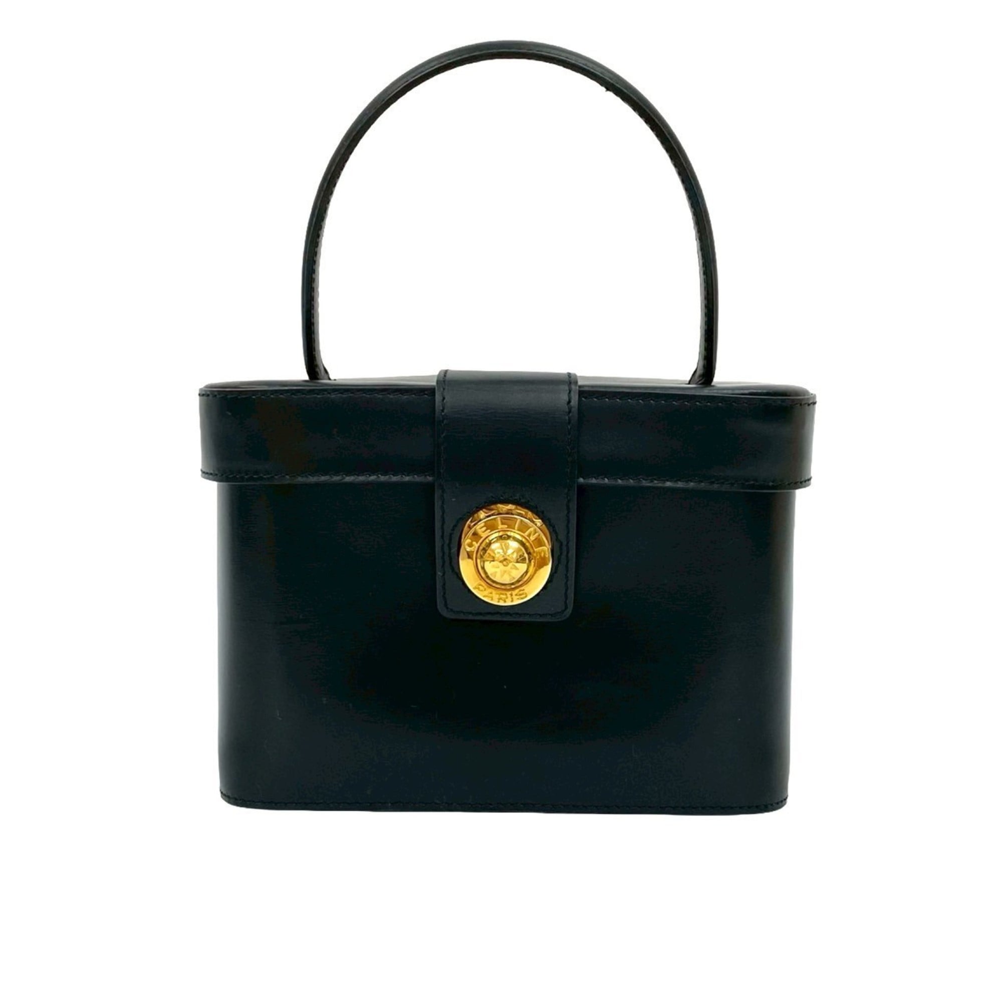 Celine Black Leather Handbag Tote Bag Vanity Bag (Pre-Owned)