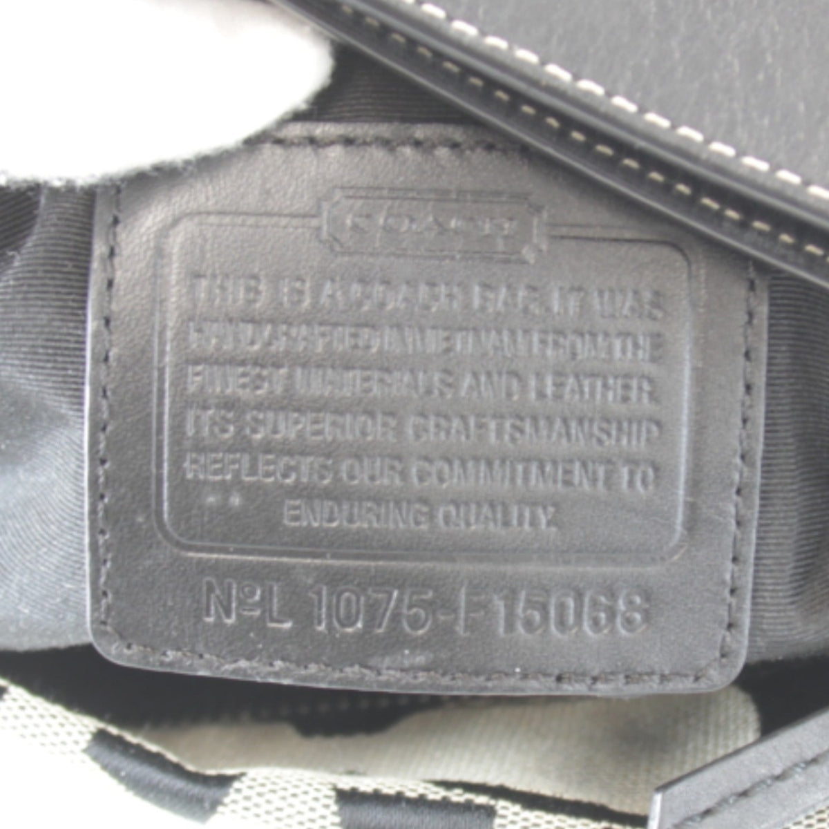 Coach Black Gray Canvas Leather Shoulder Bag (Pre-Owned)