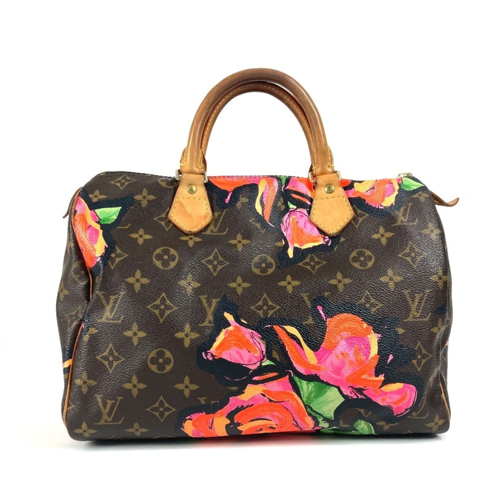 Louis Vuitton Brown Pink Canvas Boston Bag Handbag (Pre-Owned)
