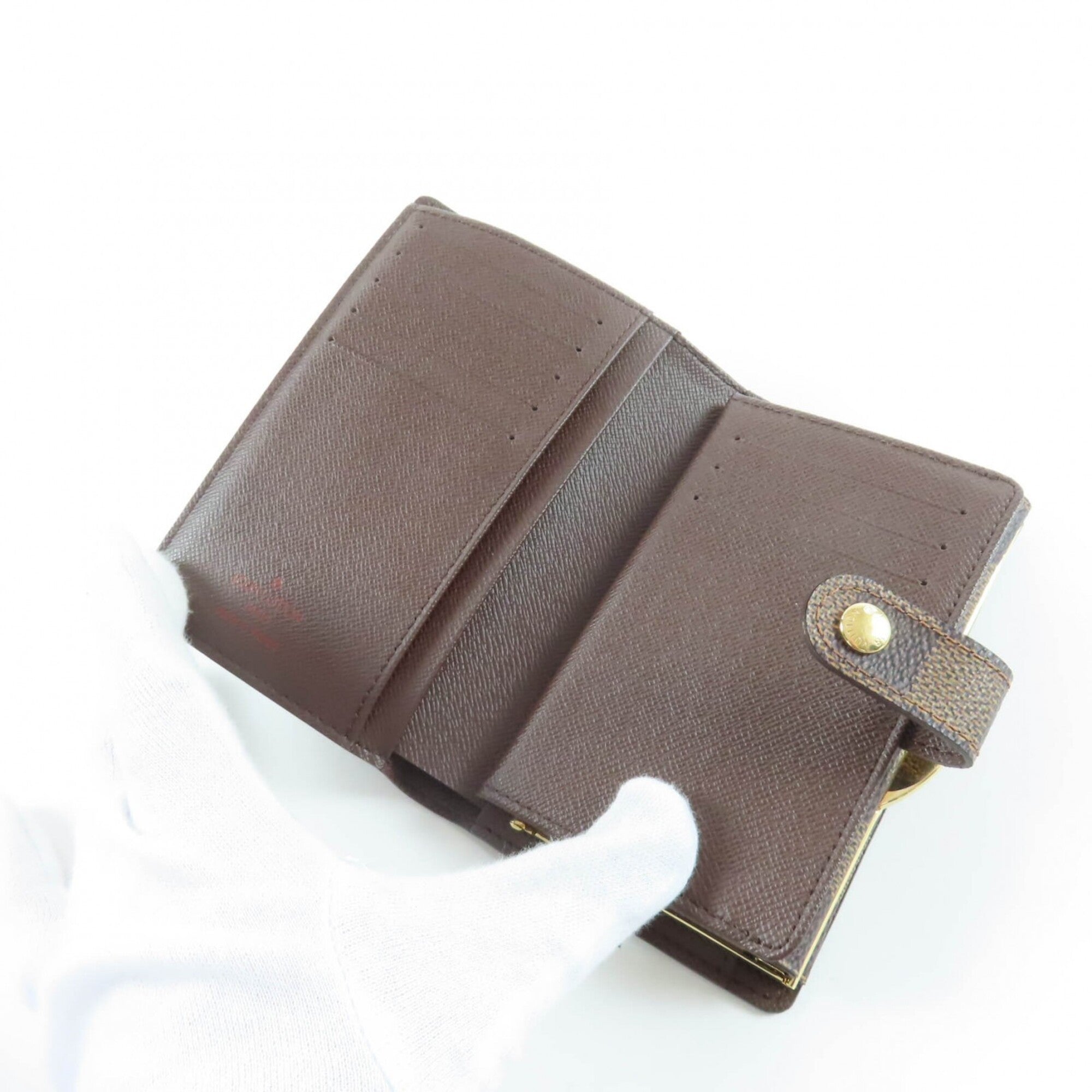 Louis Vuitton Brown Damier Canvas Leather Wallet (Bi-Fold) (Pre-Owned)