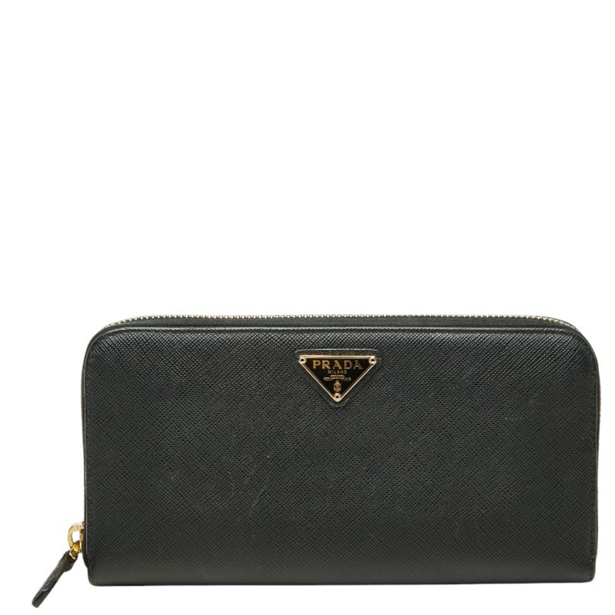 Prada Black Leather Long Wallet (Bi-Fold) (Pre-Owned)