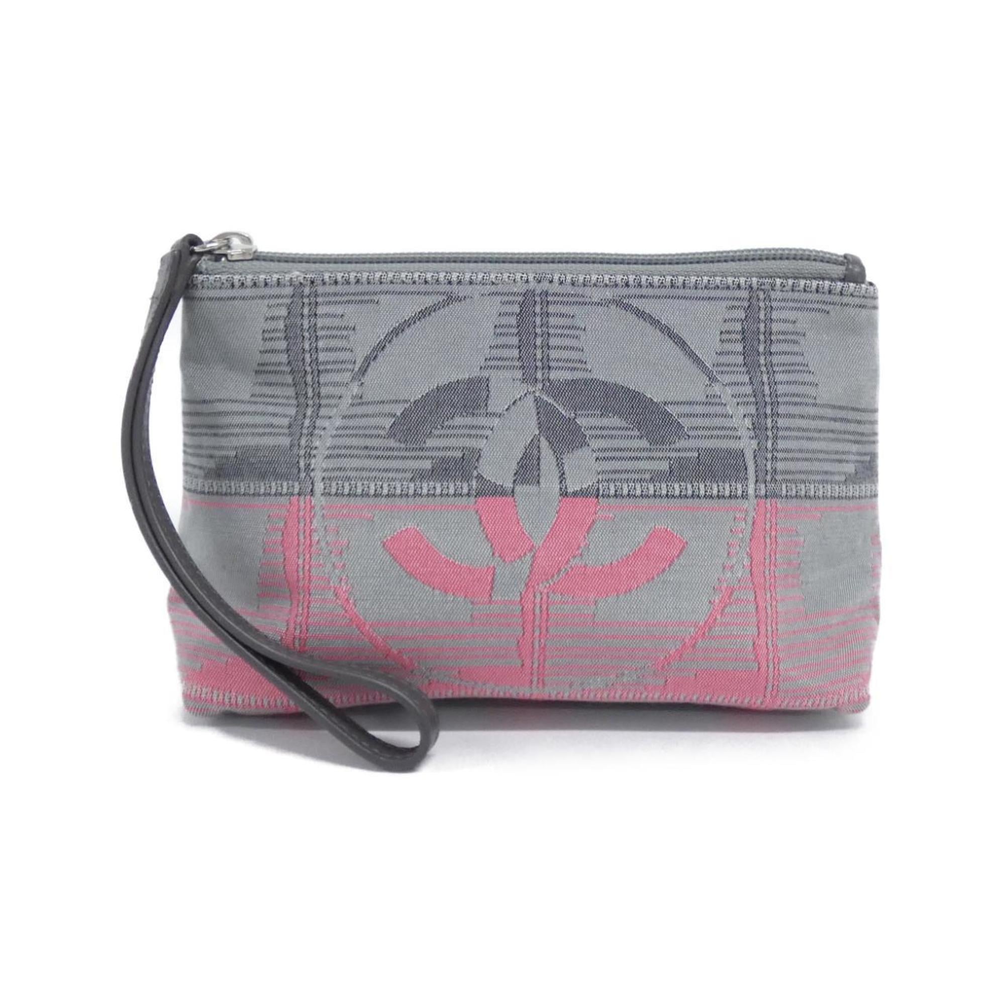 Chanel Gray Pink Nylon Pouch (Pre-Owned)