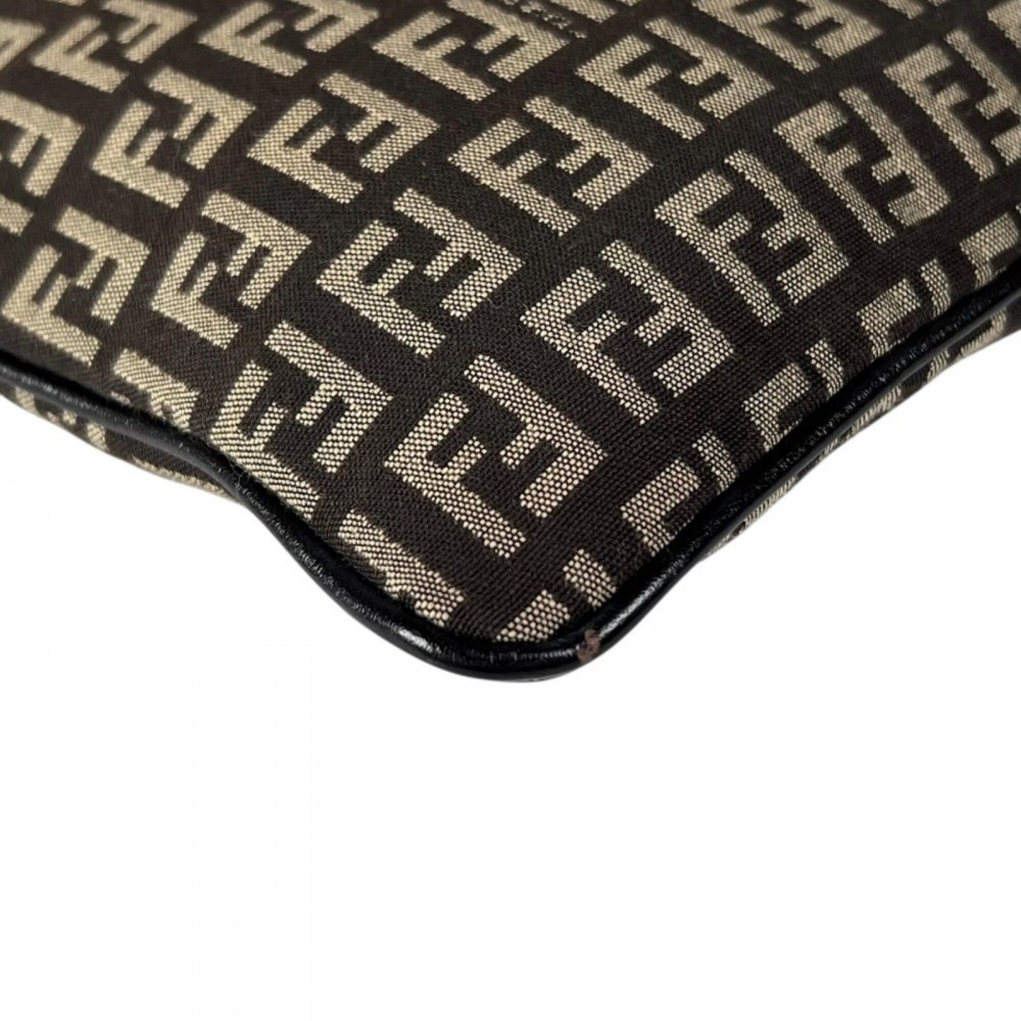 Fendi Brown Canvas Leather Shoulder Bag (Pre-Owned)