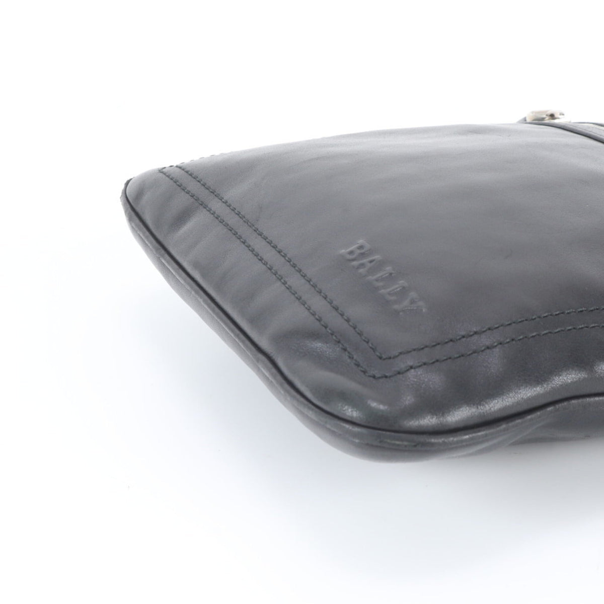 Bally Black Leather Messenger Bag Shoulder Bag Tote Bag (Pre-Owned)