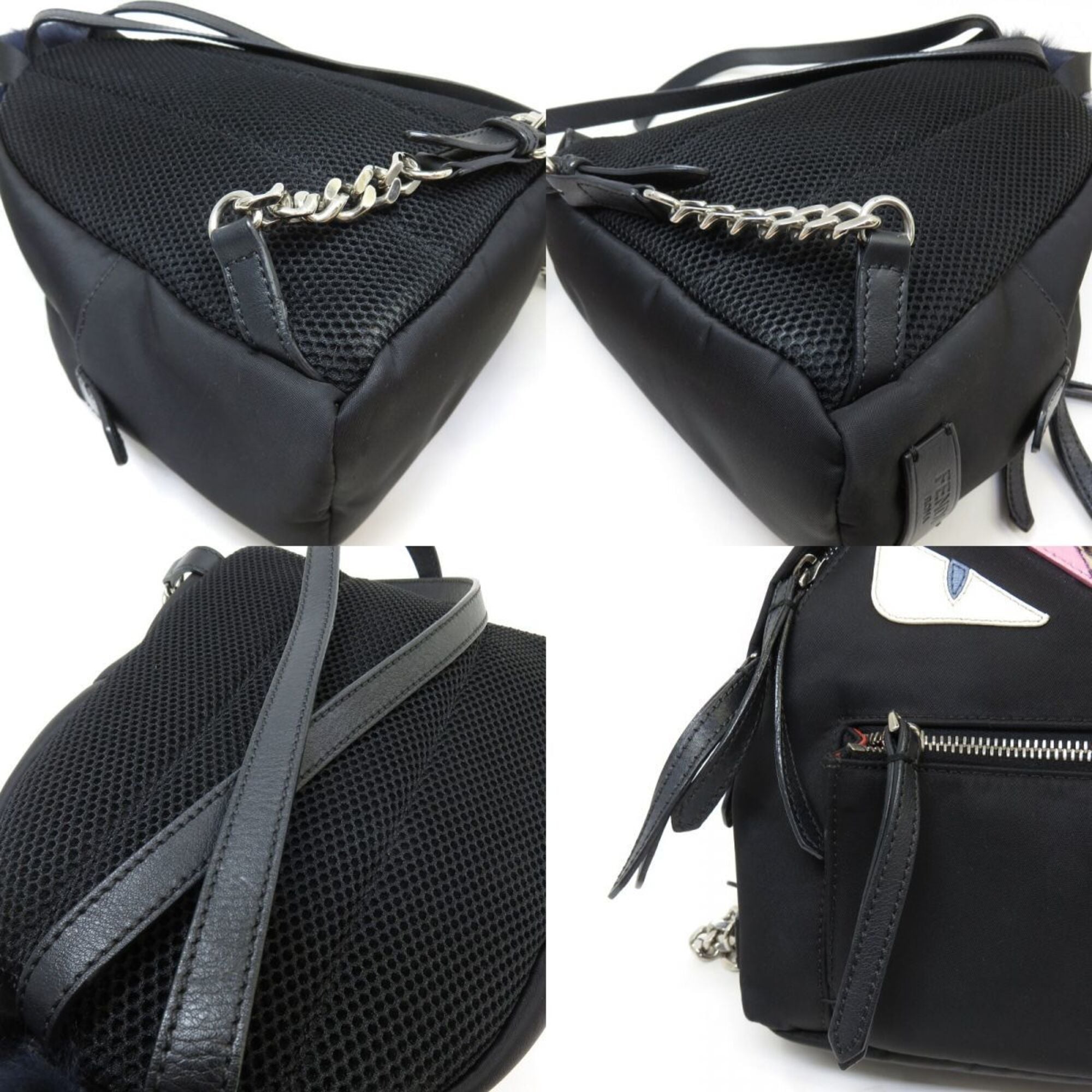 Fendi Black Nylon Leather Backpack (Pre-Owned)