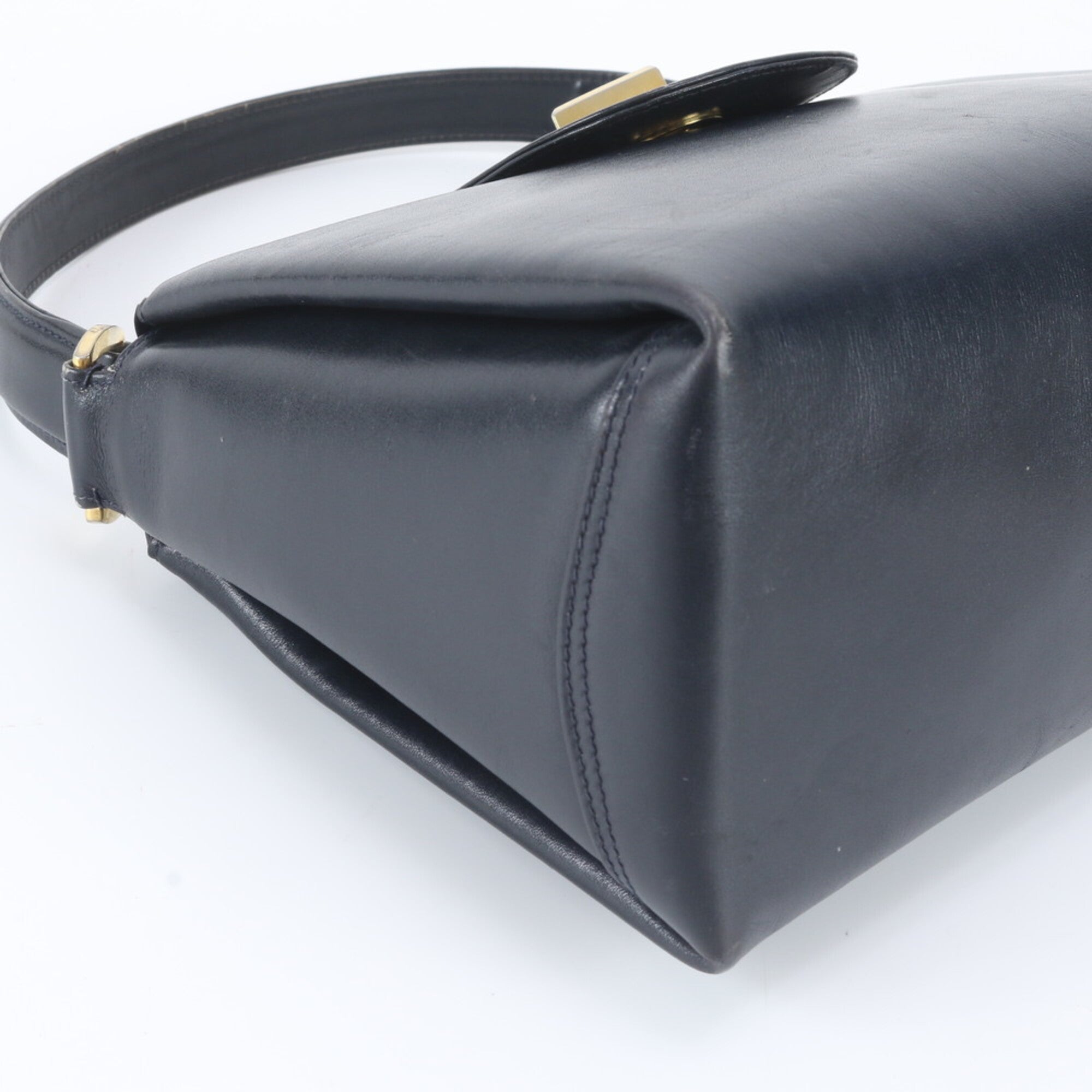 Gucci Dark Navy Navy Leather Handbag Shoulder Bag (Pre-Owned)