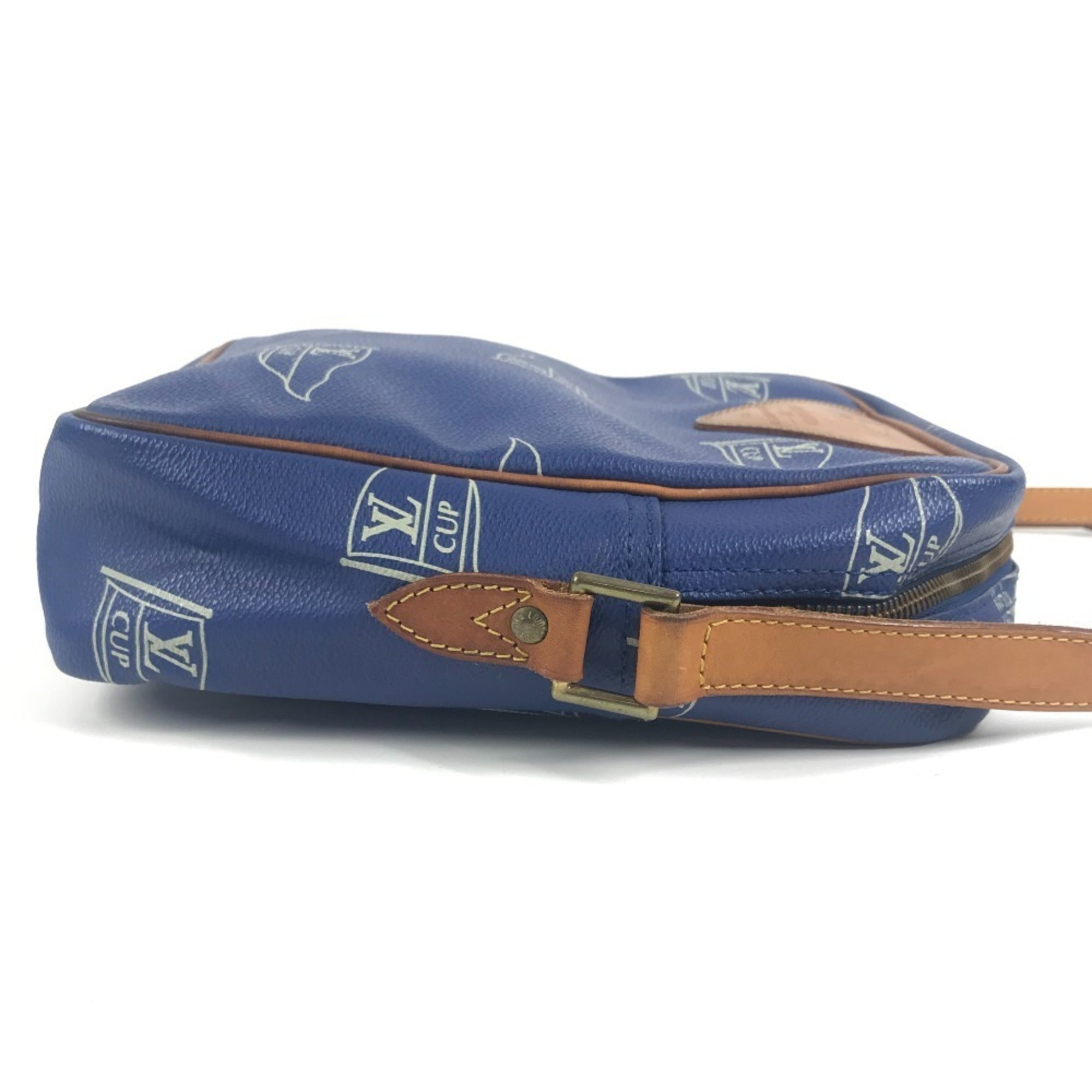 Louis Vuitton Louis Vuitton Cup Blue Leather Pochette Shoulder Bag (Pre-Owned)