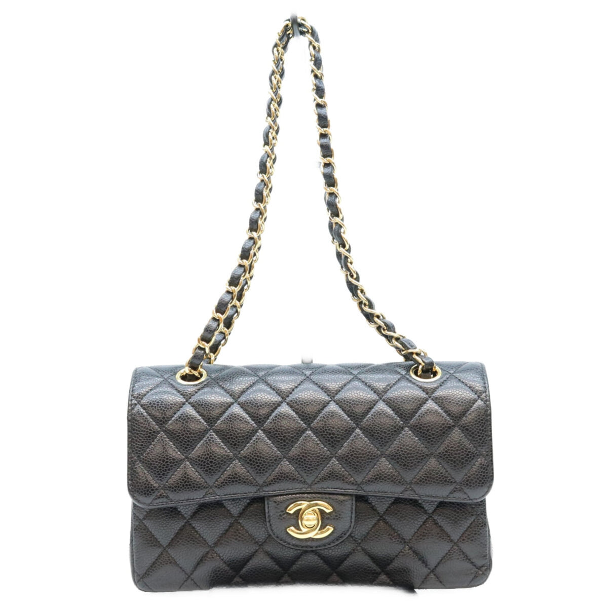 Chanel Black Grained Calfskin Shoulder Bag (Pre-Owned)