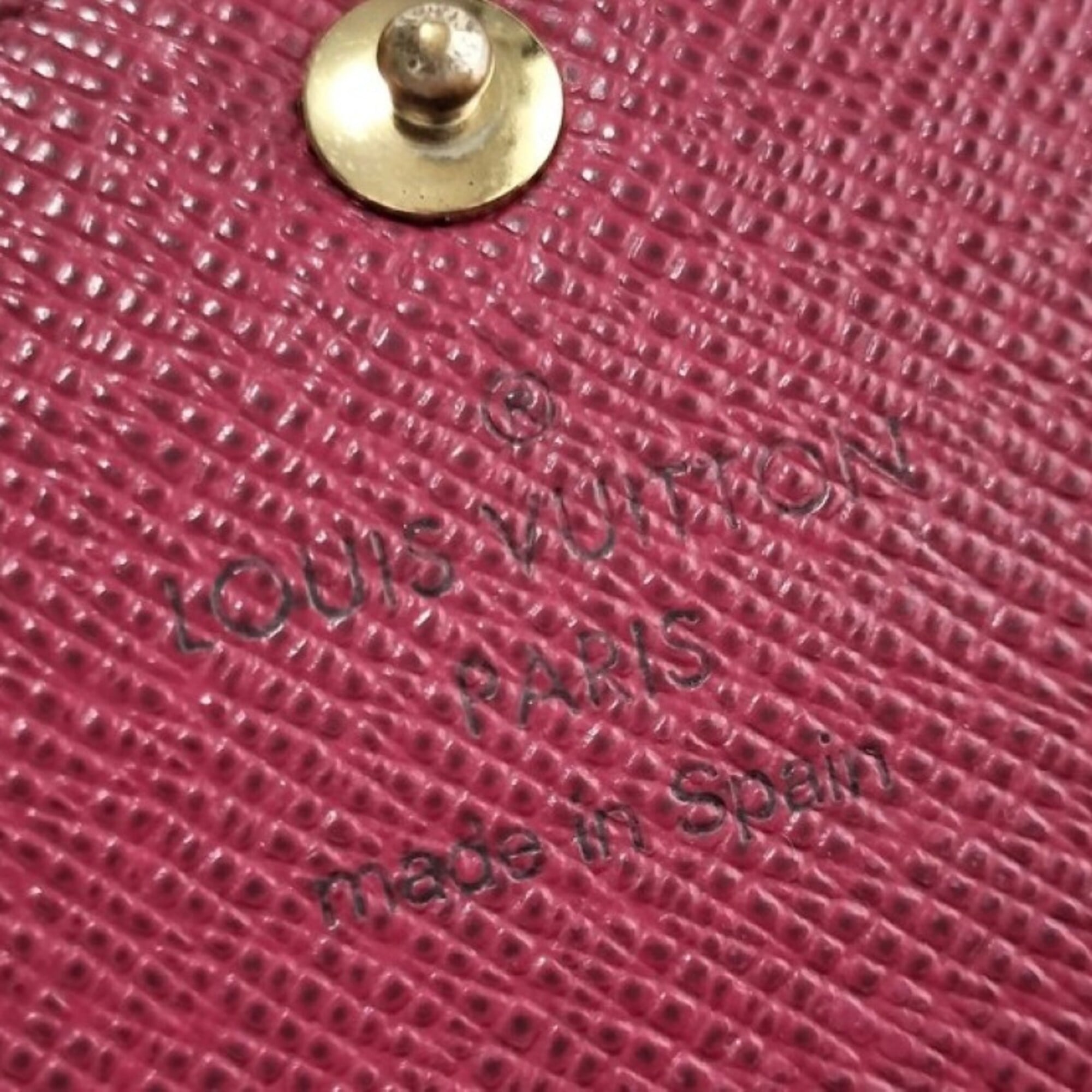 Louis Vuitton Brown Fuchsia Monogram Long Wallet (Tri-Fold) (Pre-Owned)