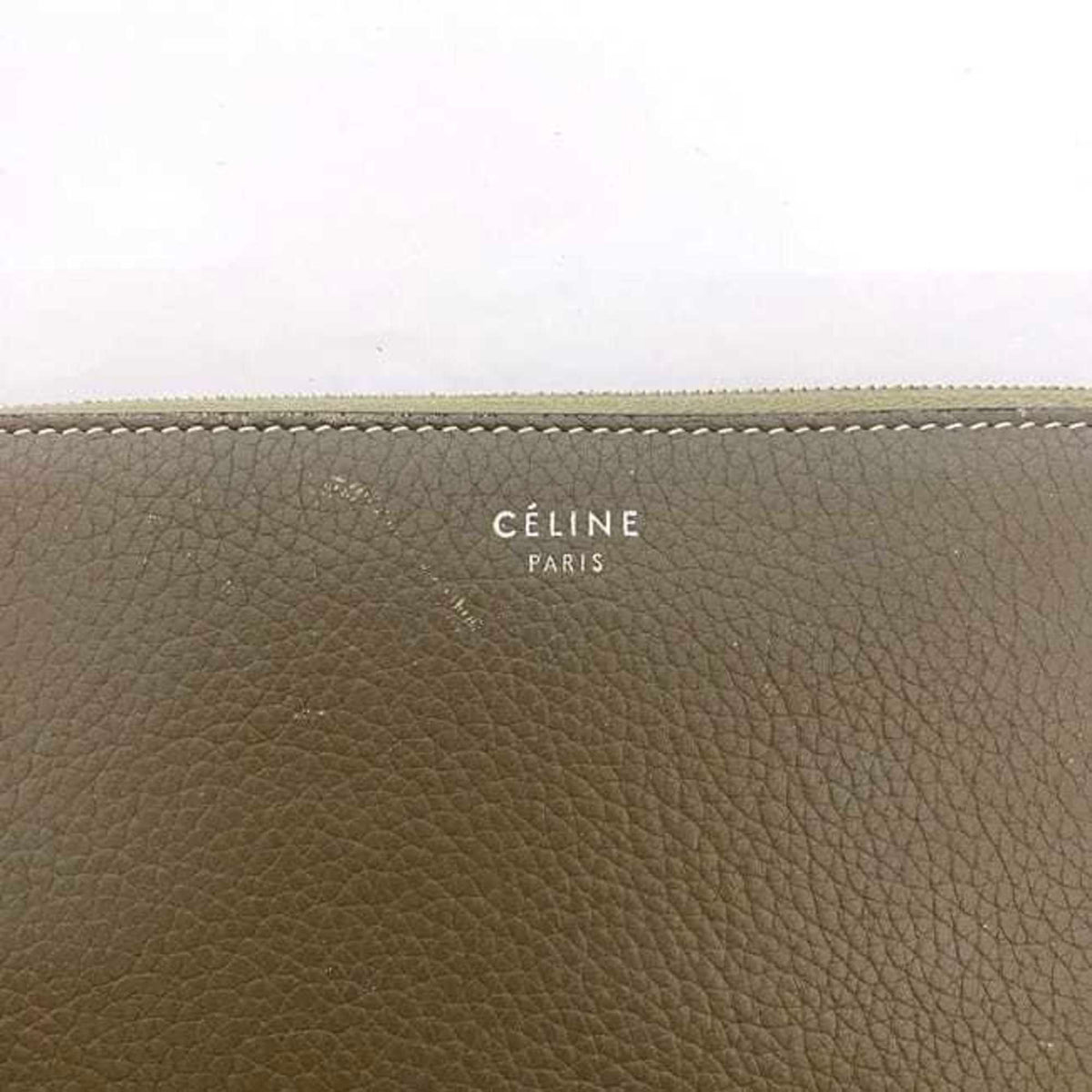 Celine Grayish Leather Long Wallet (Bi-Fold) (Pre-Owned)