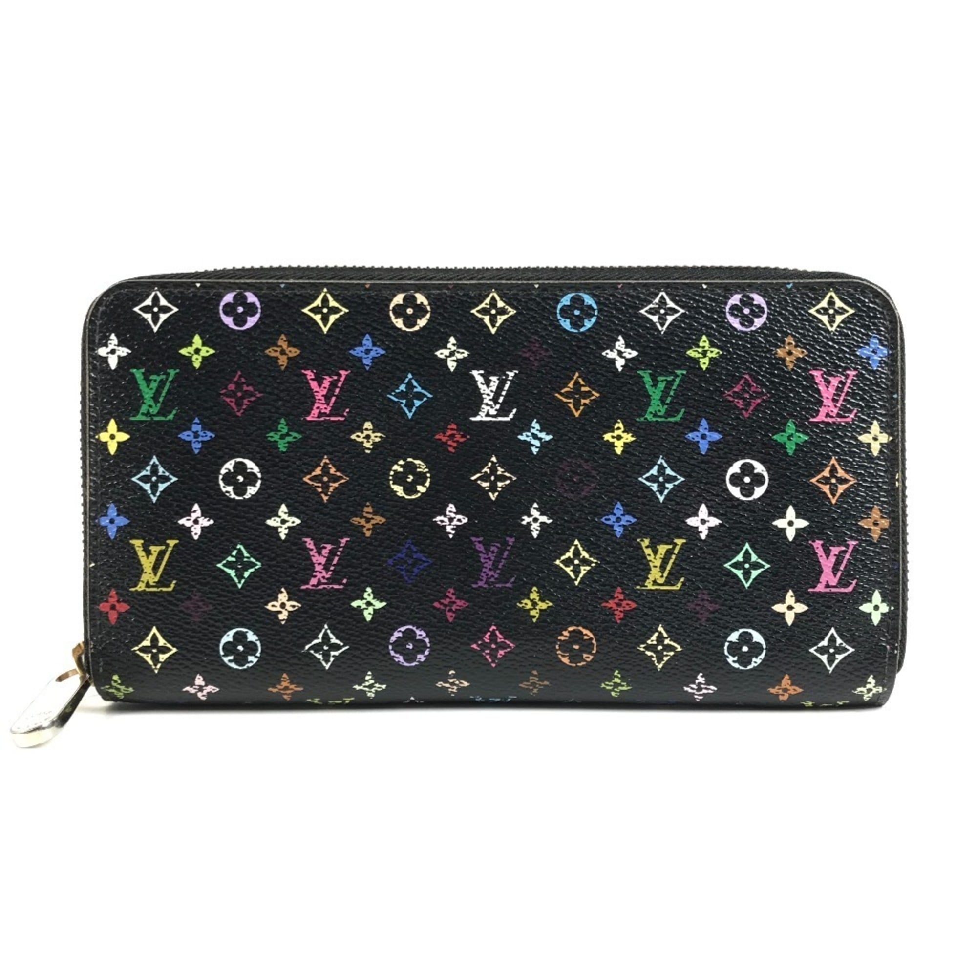 Louis Vuitton Black Noir Monogram Multicolore Long Wallet (Bi-Fold) (Pre-Owned)