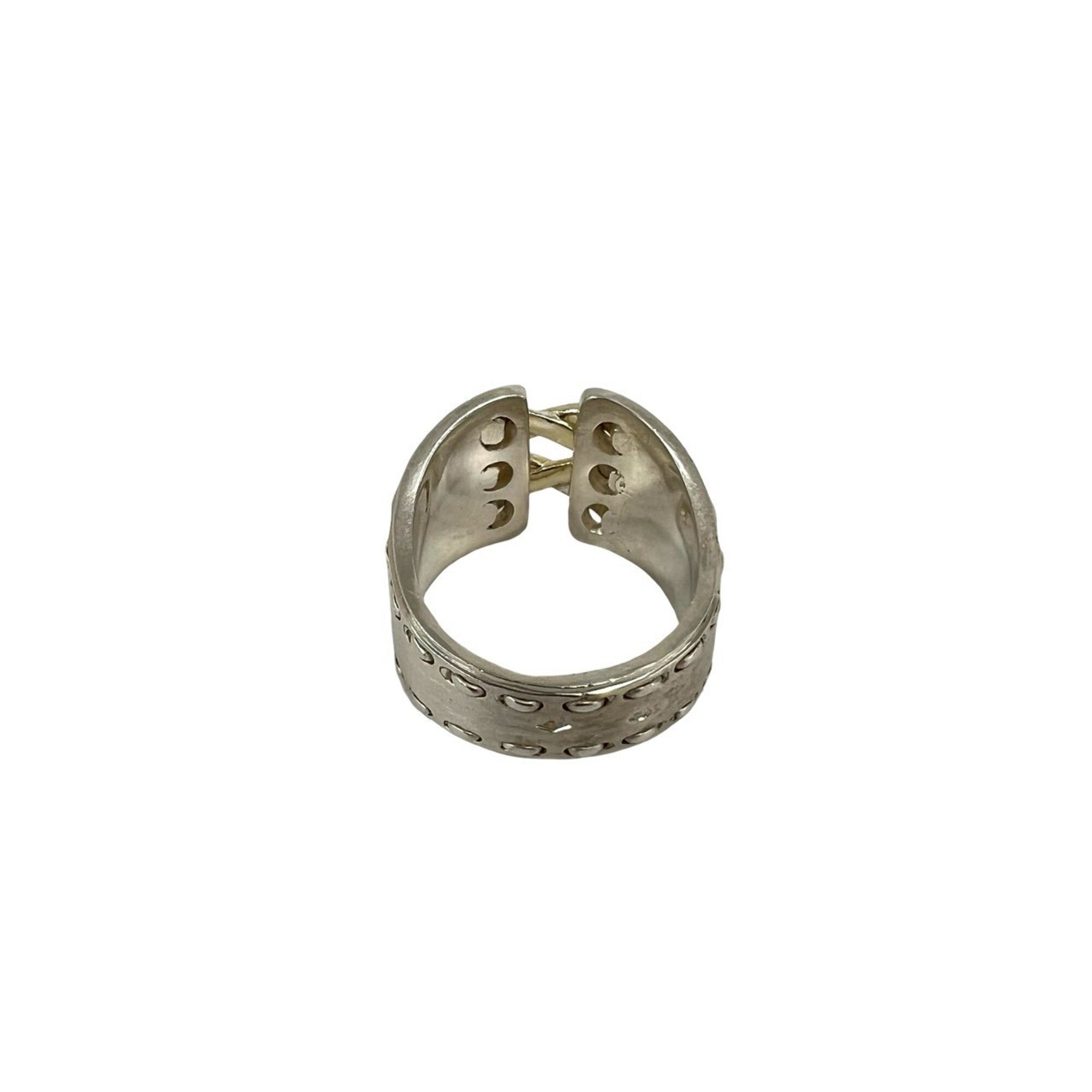 Hermes Gold Silver Yellow Gold (18K) Silver 925 Band Ring (Pre-Owned)
