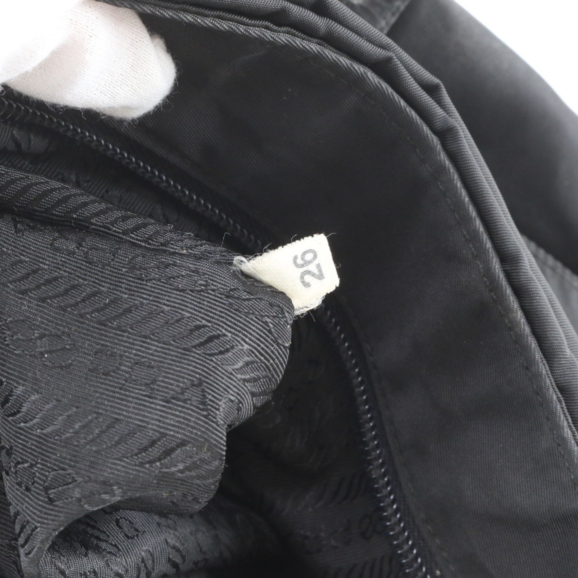 Prada Black Nylon Leather Messenger Bag Shoulder Bag (Pre-Owned)