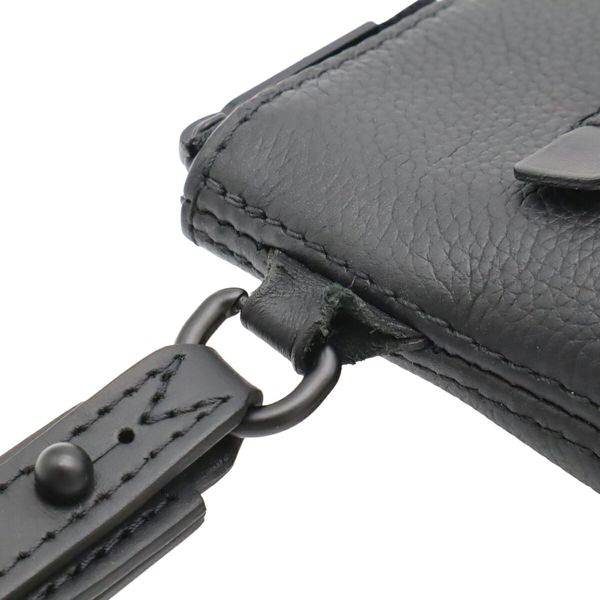 Louis Vuitton Noir Leather Clutch Bag Handbag Pochette Pouch (Pre-Owned)