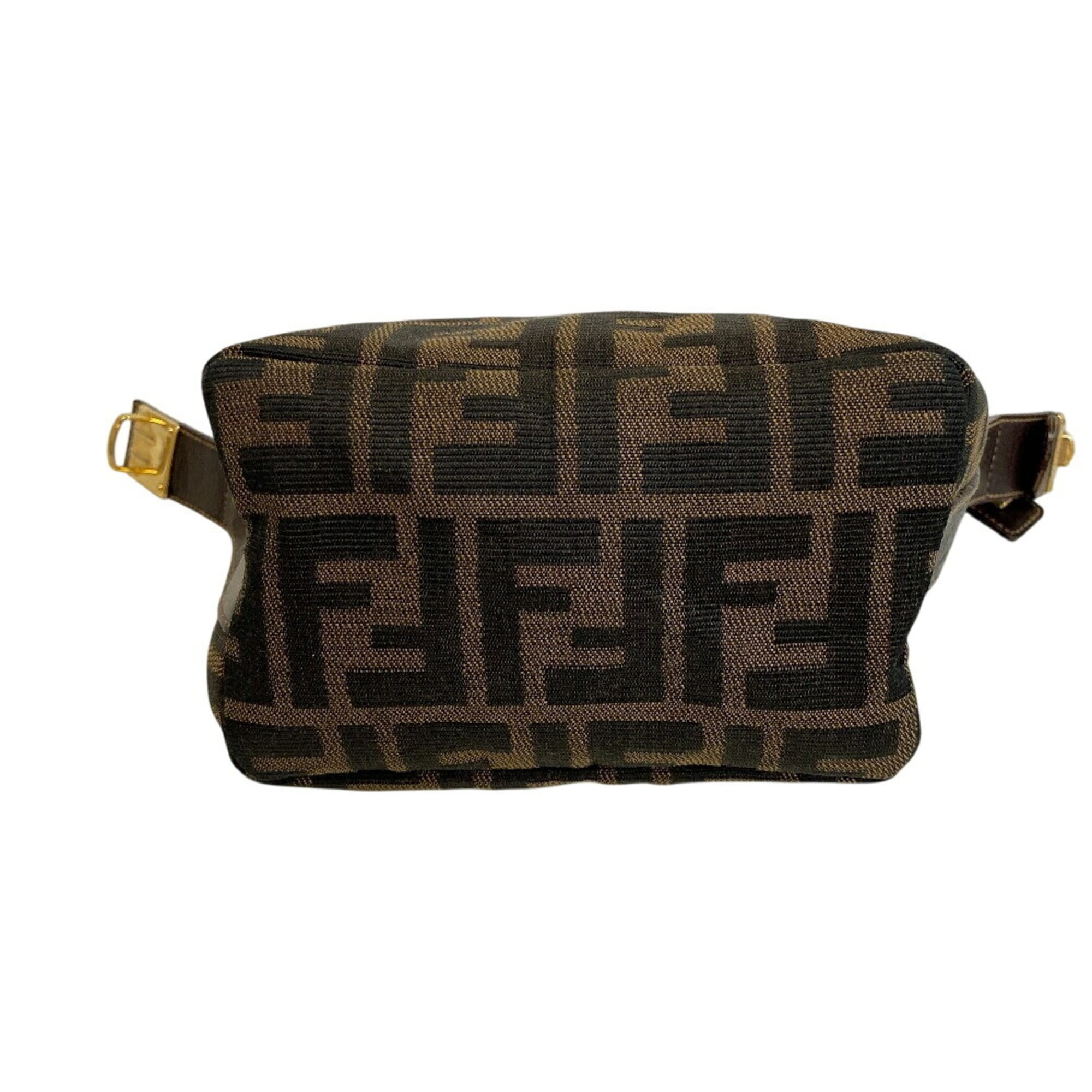 Fendi Zucca Brown Canvas Handbag Pouch (Pre-Owned)