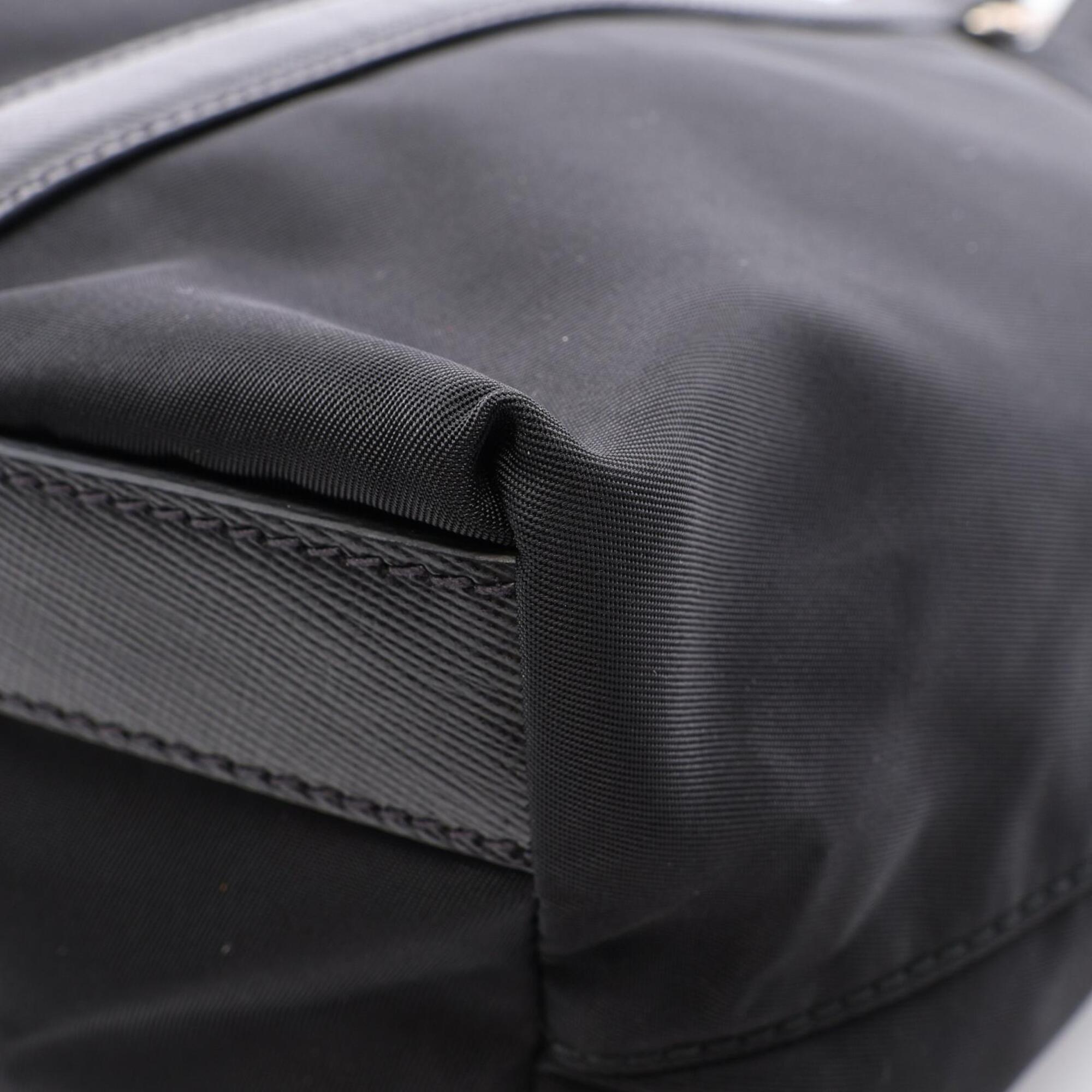 Prada Black Nylon Leather Tote Bag (Pre-Owned)