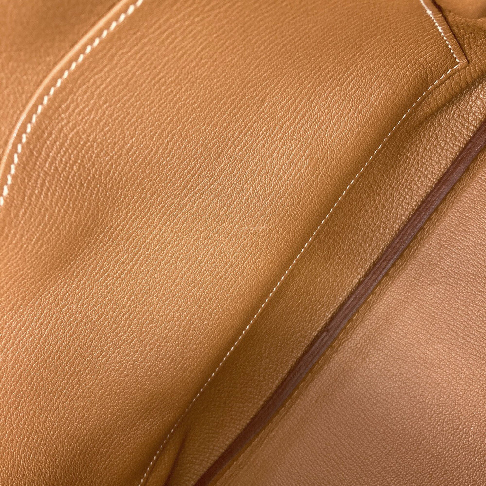 Hermes Gold Brown Taurillon Clemence Leather Handbag (Pre-Owned)