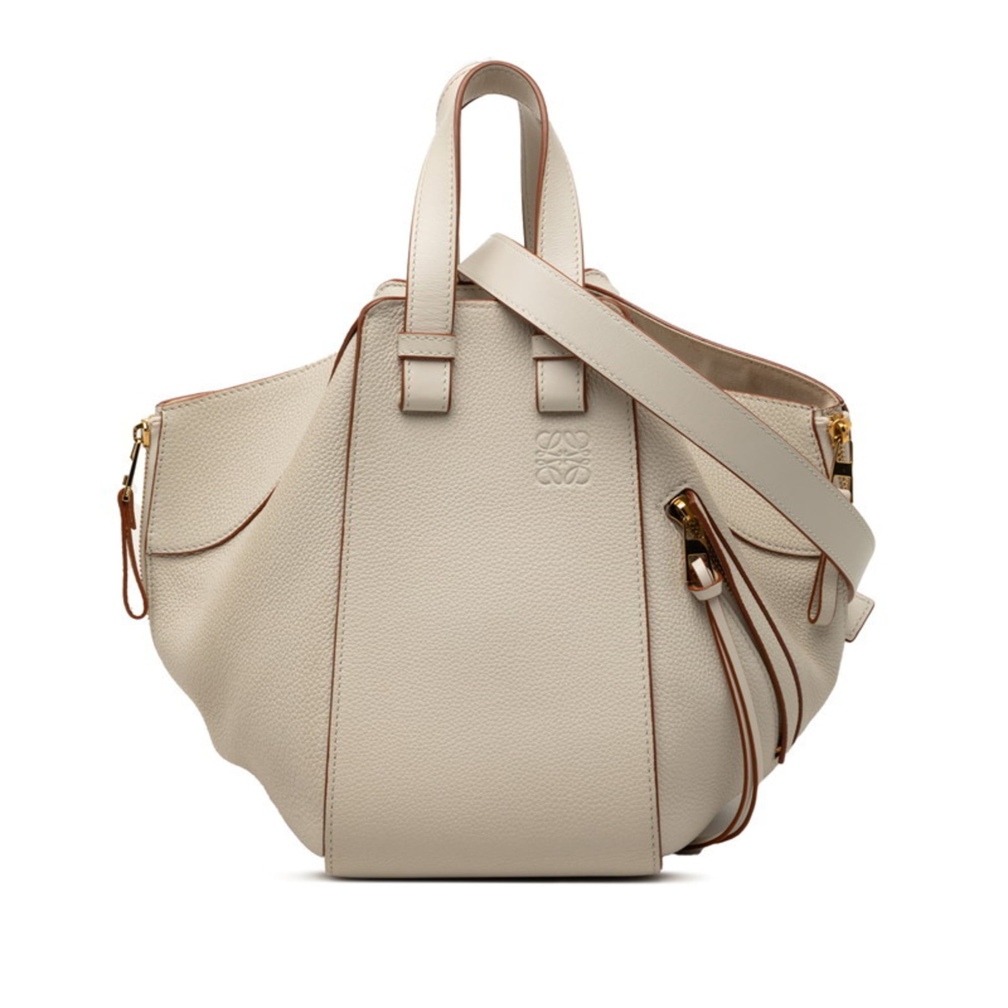 Loewe Hammock White Leather Handbag Shoulder Bag (Pre-Owned)