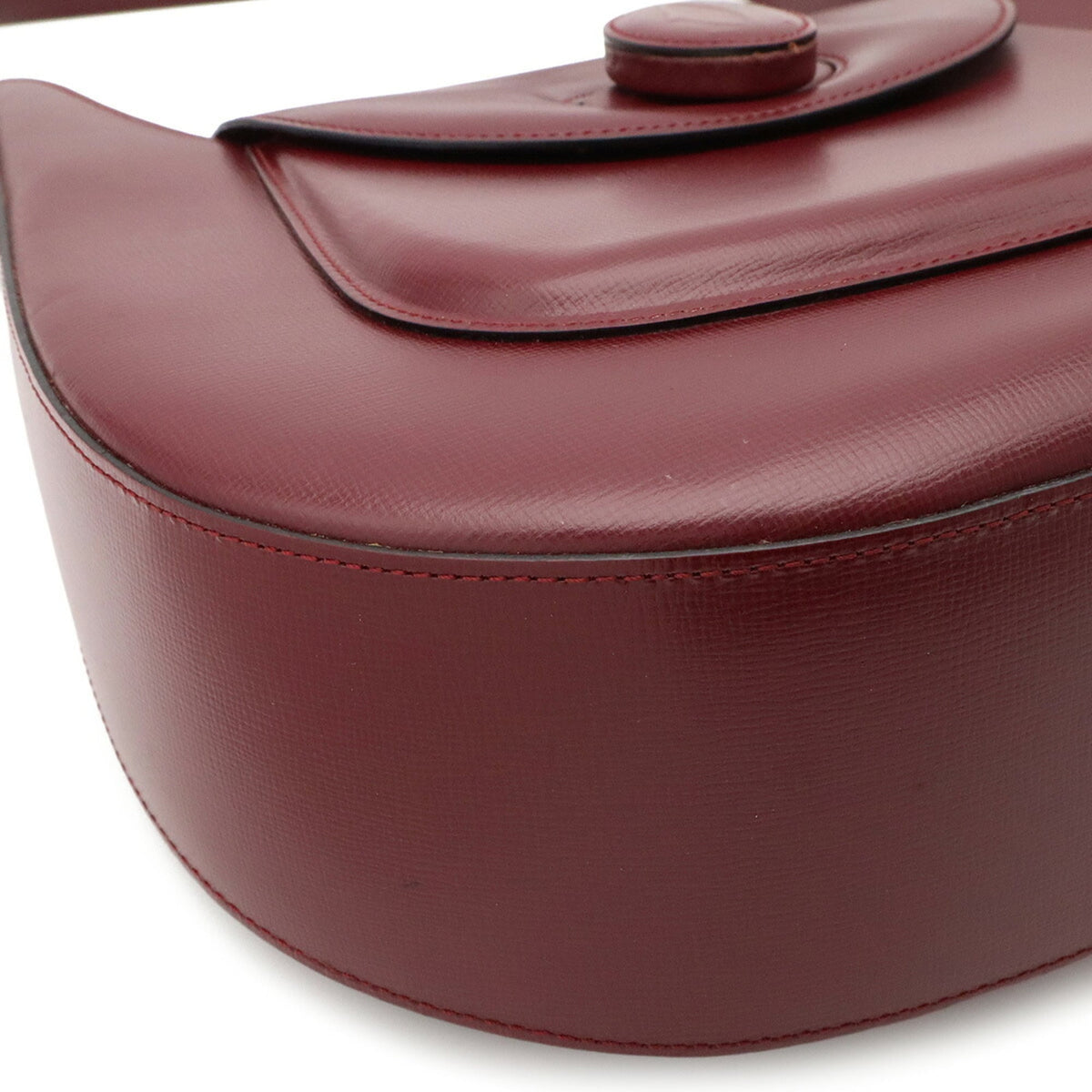Cartier Bordeaux Red Color Leather Shoulder Bag (Pre-Owned)