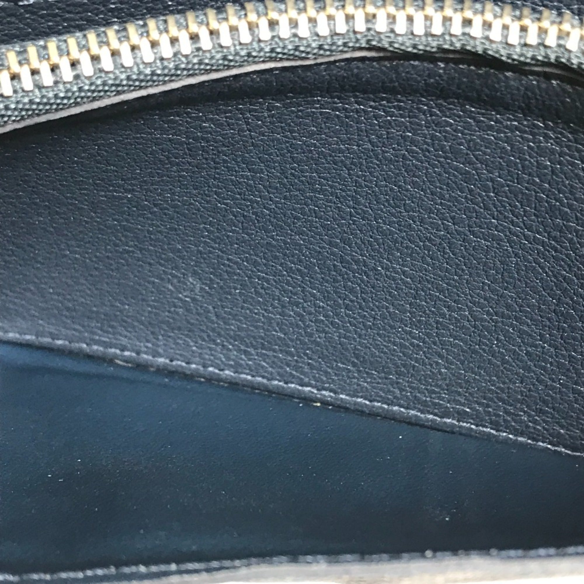 Louis Vuitton Navy Leather Long Wallet (Bi-Fold) (Pre-Owned)