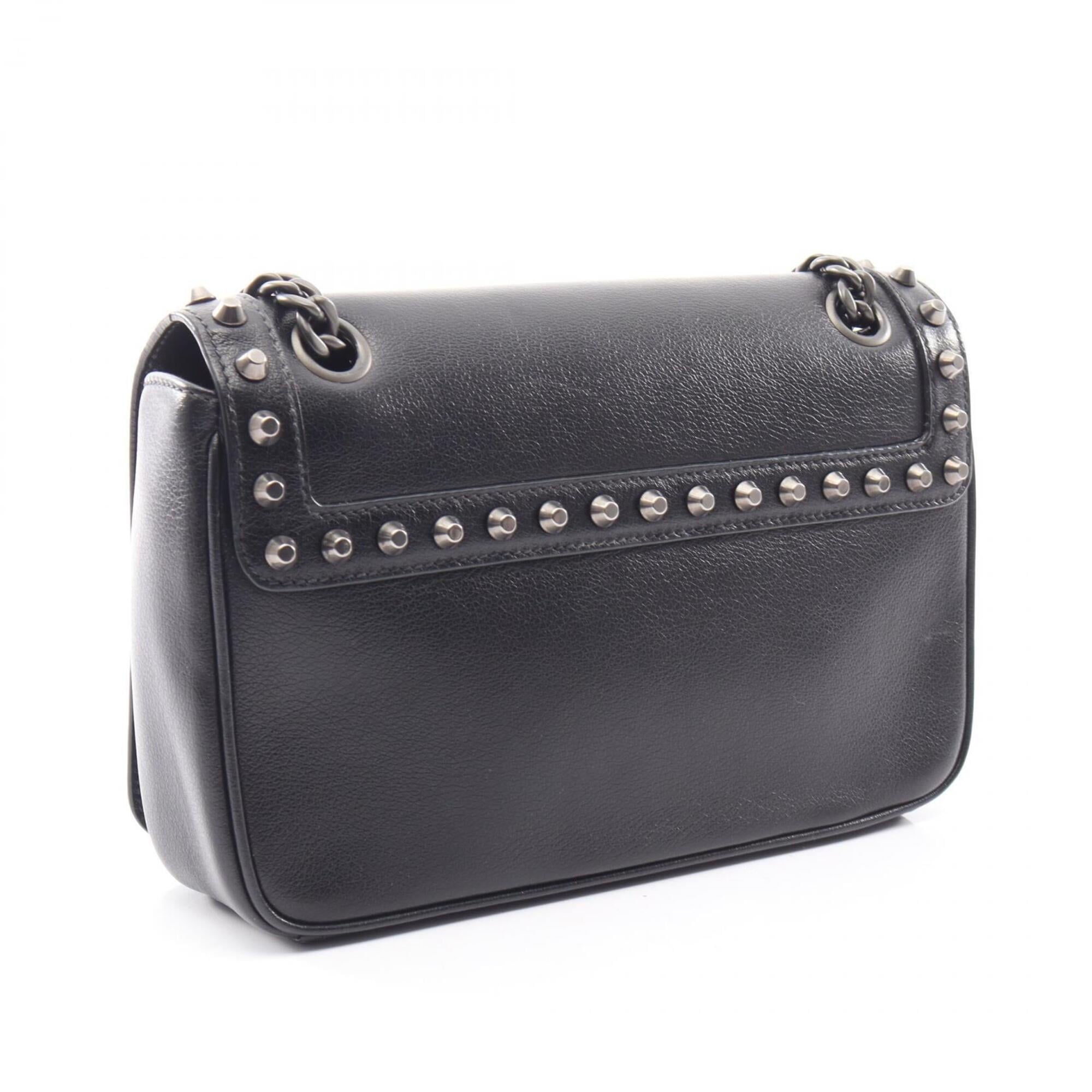 Prada Black Leather Handbag Shoulder Bag (Pre-Owned)