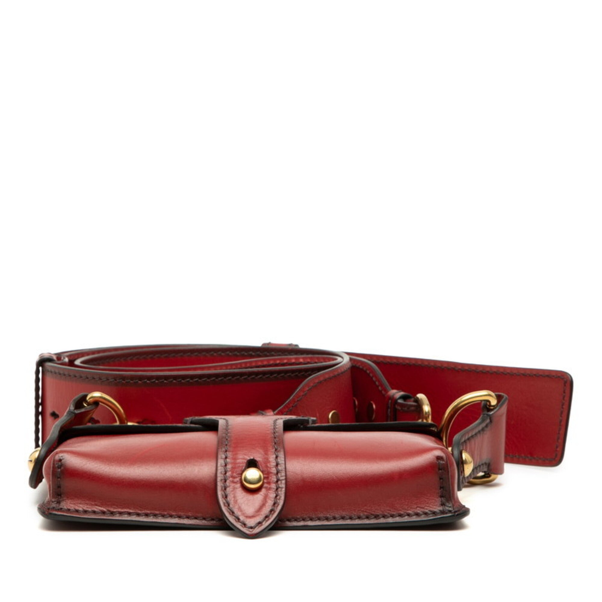 Christian Dior Red Color Leather Shoulder Bag (Pre-Owned)