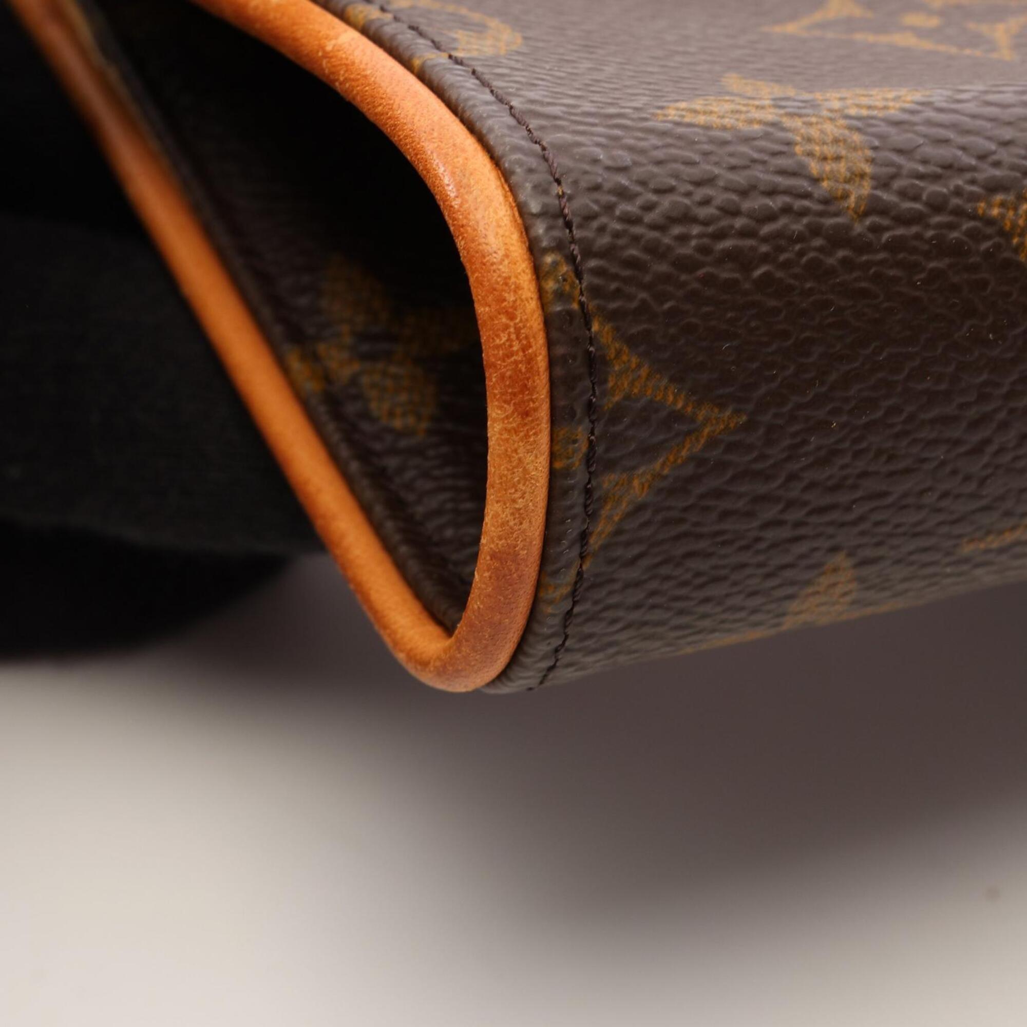 Louis Vuitton Monogram Brown Coated Canvas Leather Fanny Pack Handbag (Pre-Owned)