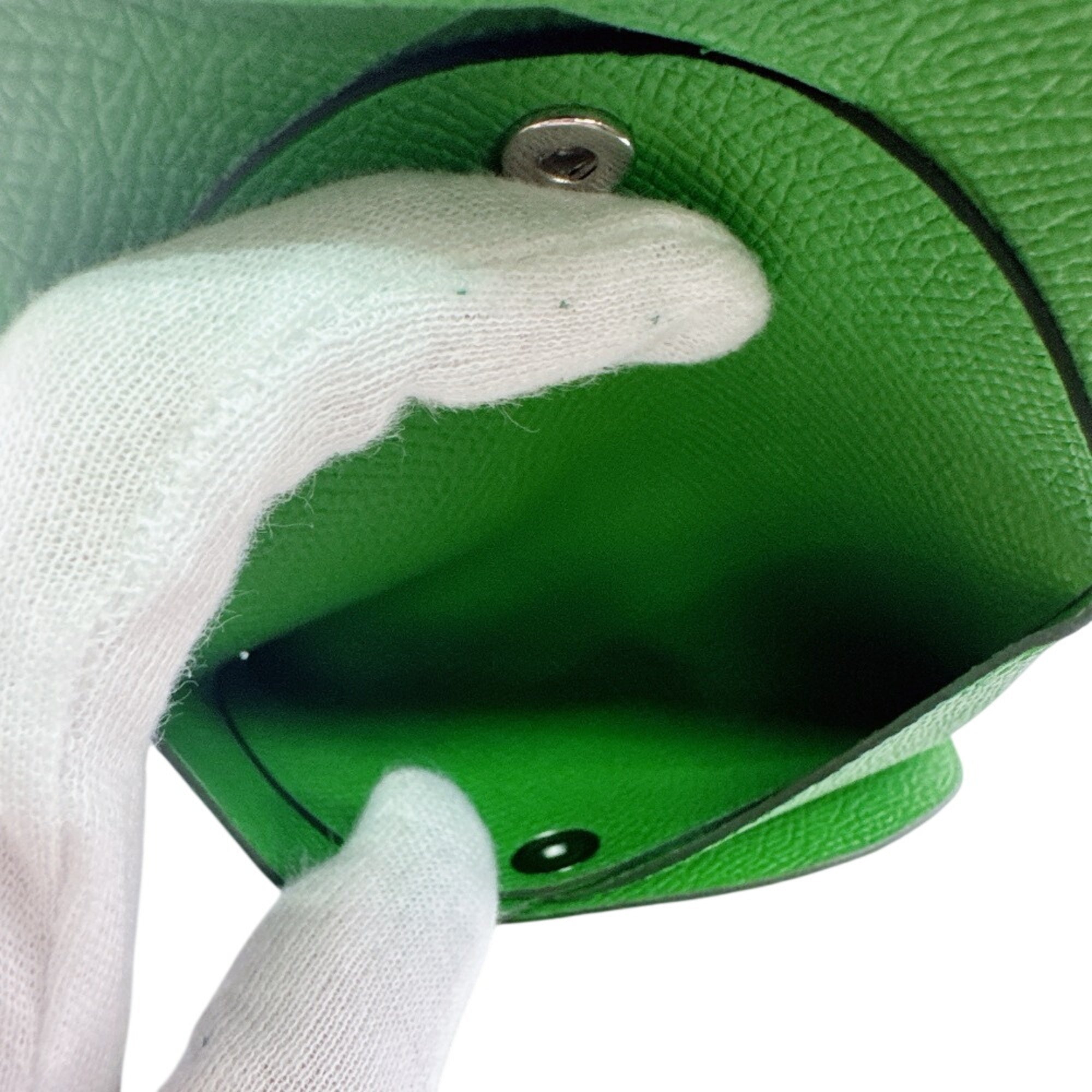 Hermes Green Epsom Leather Coin Purse/Coin Case (Pre-Owned)