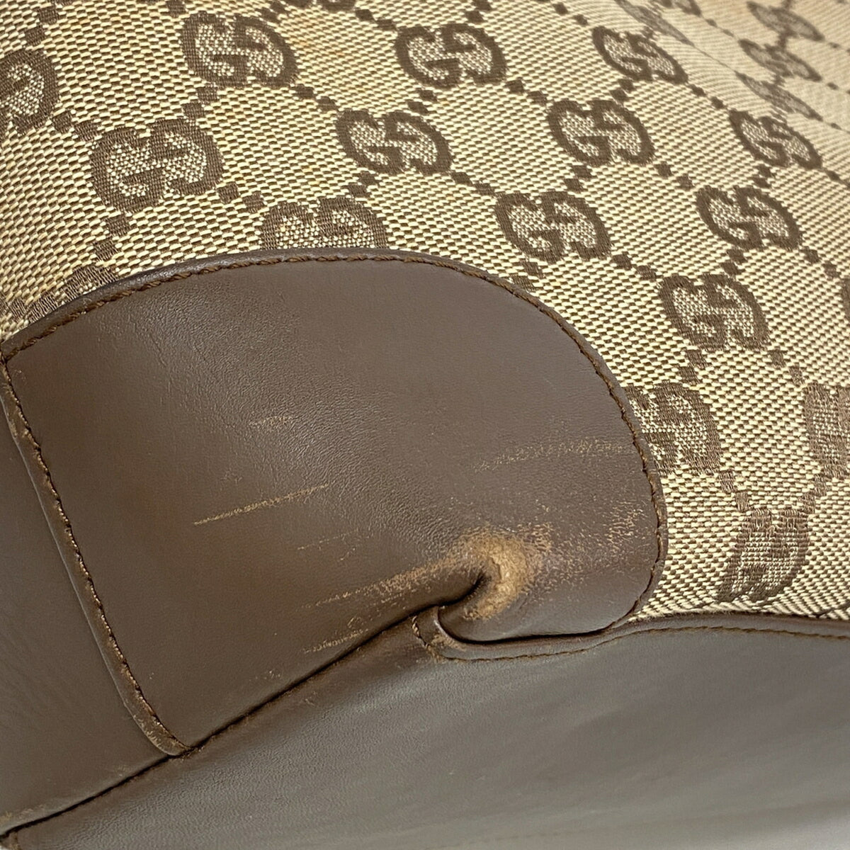 Gucci Brown Canvas Tote Bag (Pre-Owned)