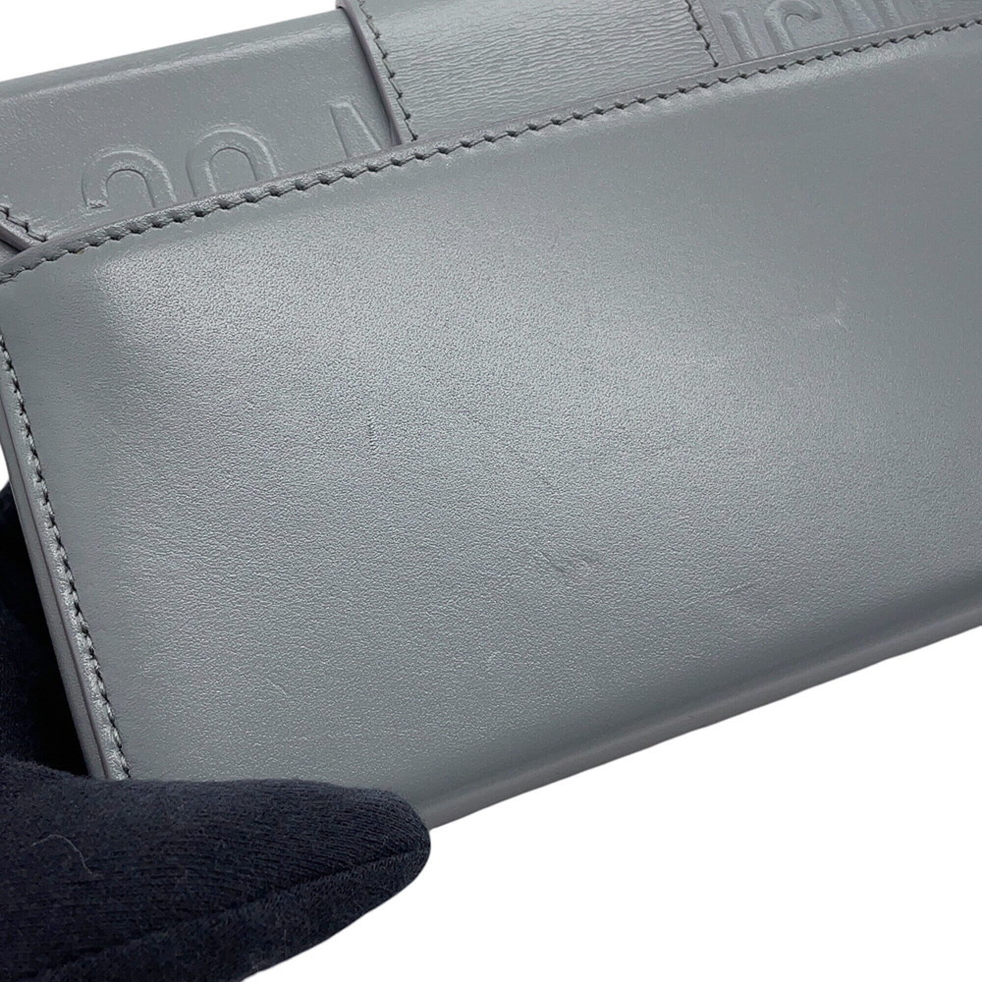 Christian Dior Gray Leather Handbag Shoulder Bag (Pre-Owned)