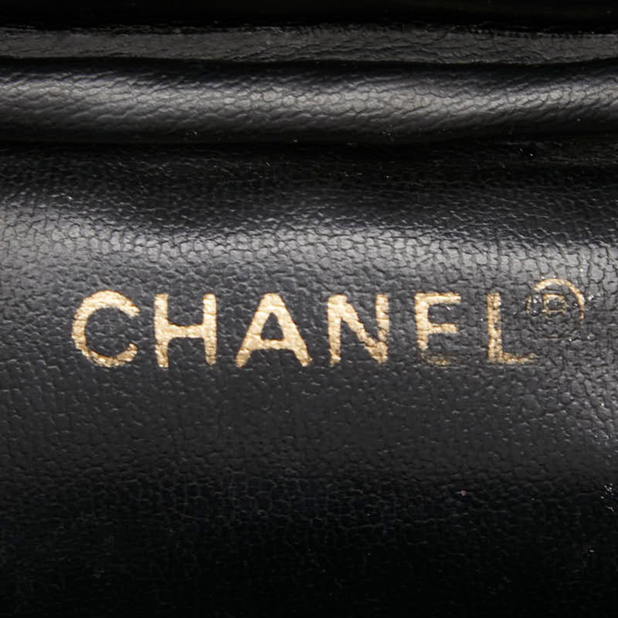 Chanel Black Leather Handbag Vanity Bag (Pre-Owned)