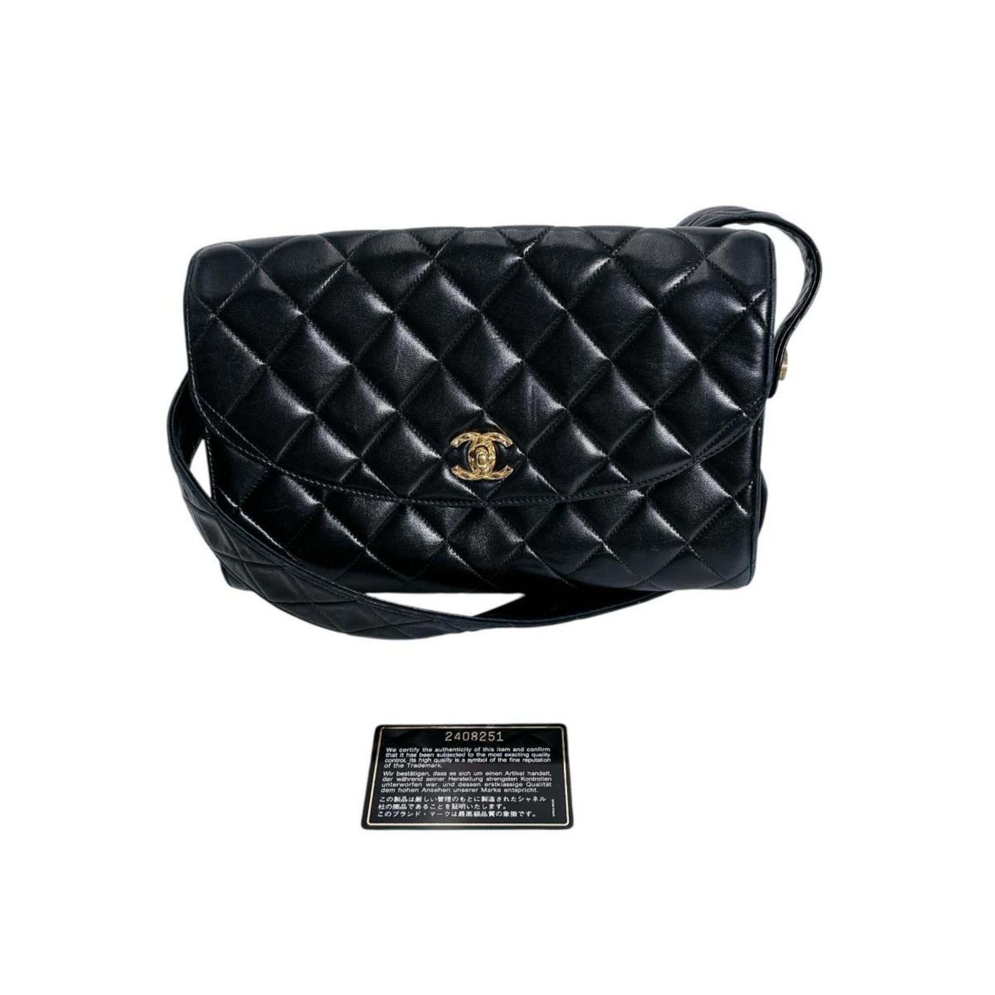 Chanel Black Leather Shoulder Bag Sling Bag (Pre-Owned)