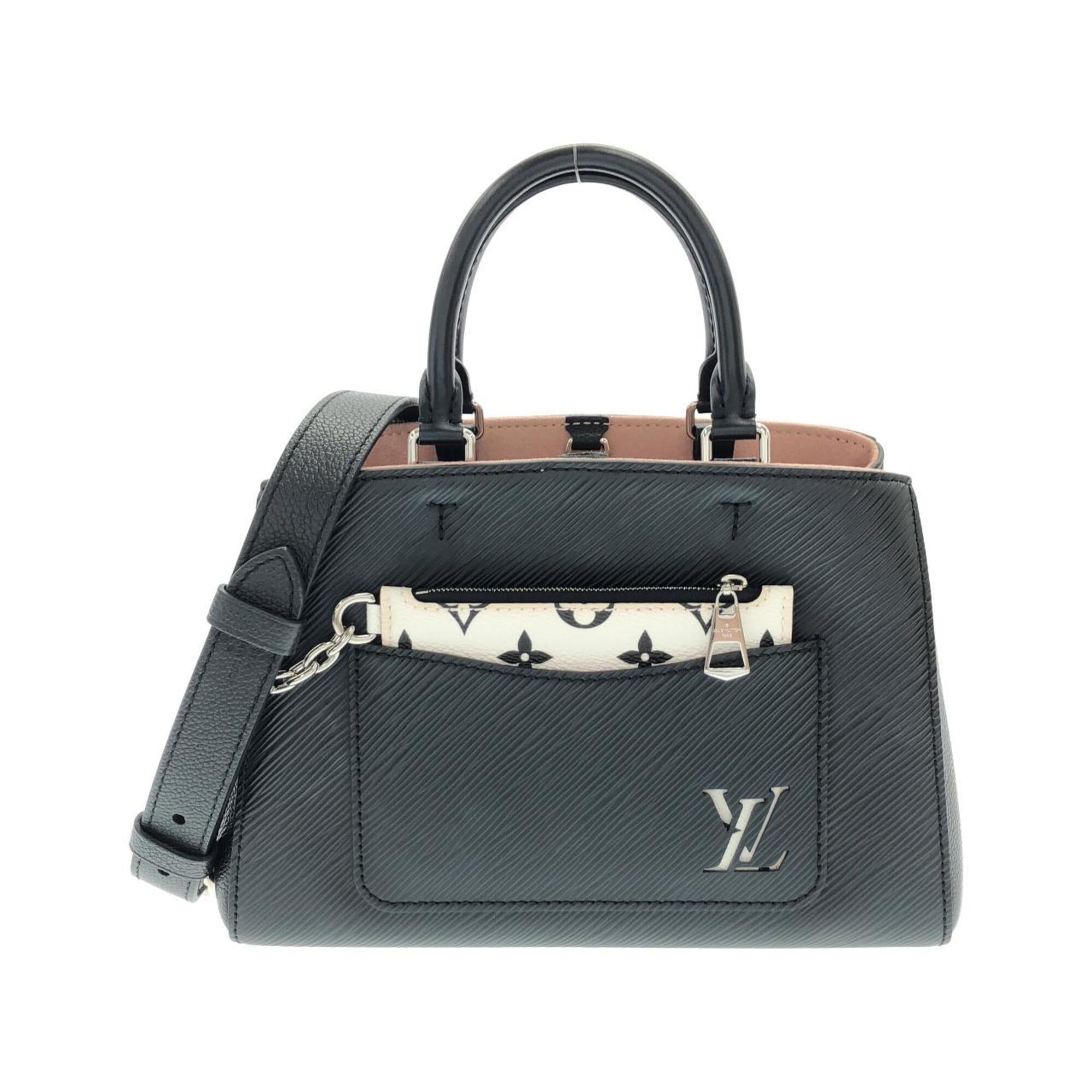 Louis Vuitton Black Leather Handbag Tote Bag (Pre-Owned)