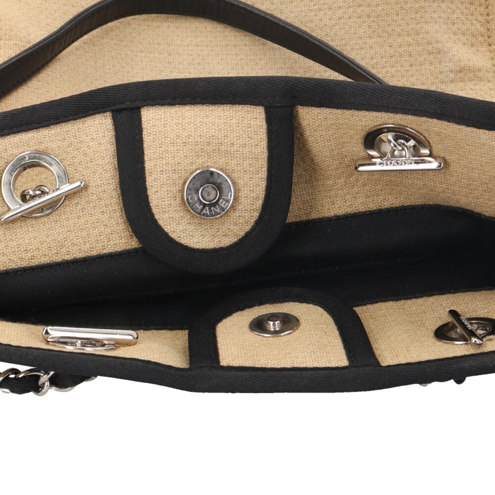 Chanel Beige Canvas Tote Bag (Pre-Owned)