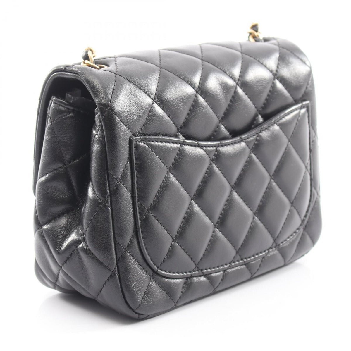 Chanel Black Leather Handbag Shoulder Bag (Pre-Owned)