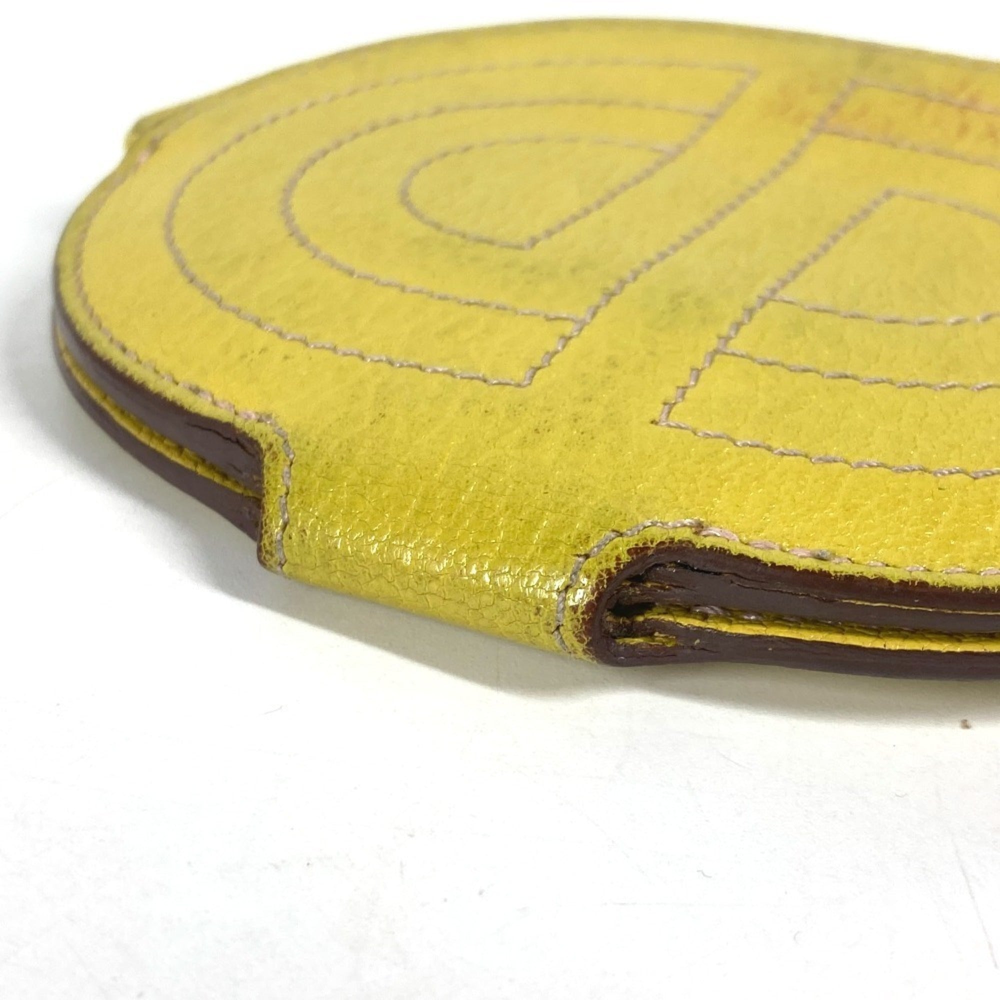 Hermes Yellow Chevre Leather Coin Purse/Coin Case (Pre-Owned)