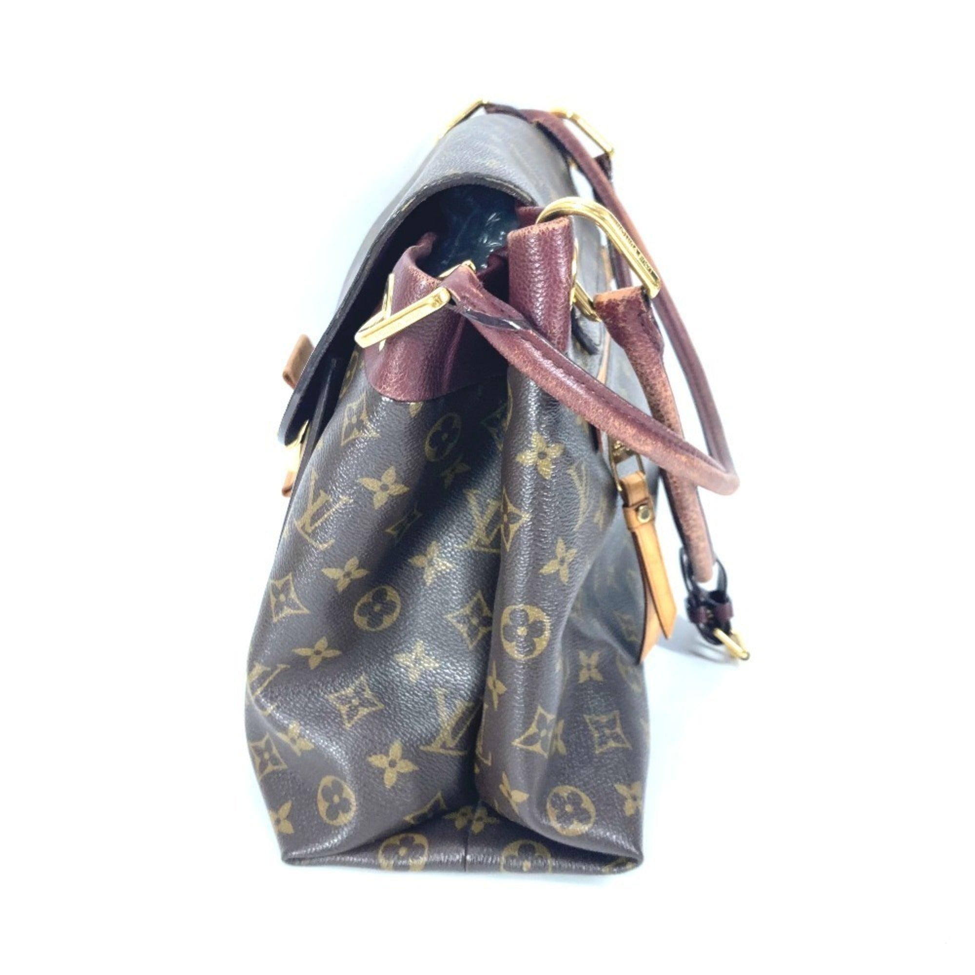 Louis Vuitton Brown Purple Monogram Canvas Shoulder Bag Tote Bag (Pre-Owned)
