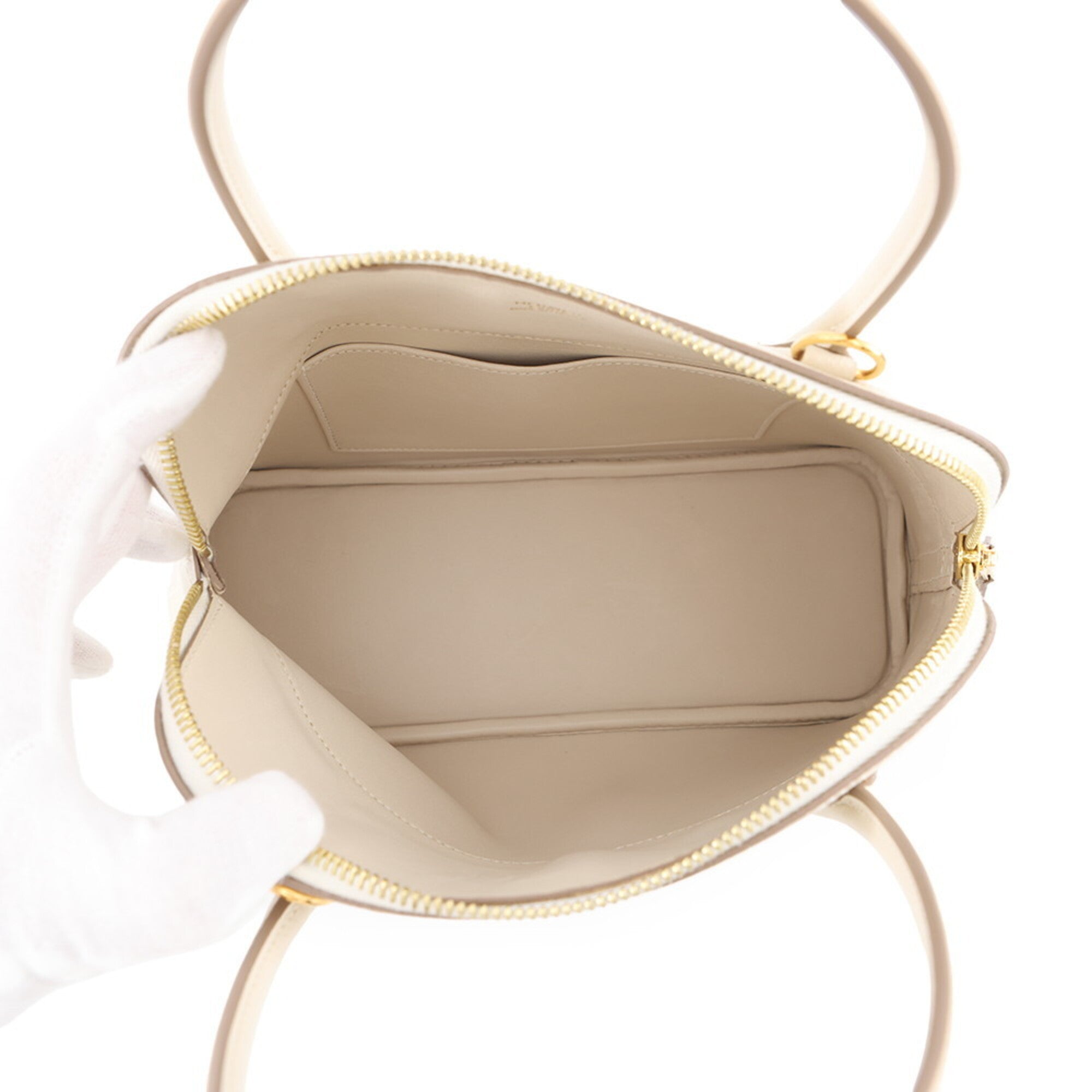 Hermes Cream Ivory Epsom Leather Handbag Shoulder Bag (Pre-Owned)