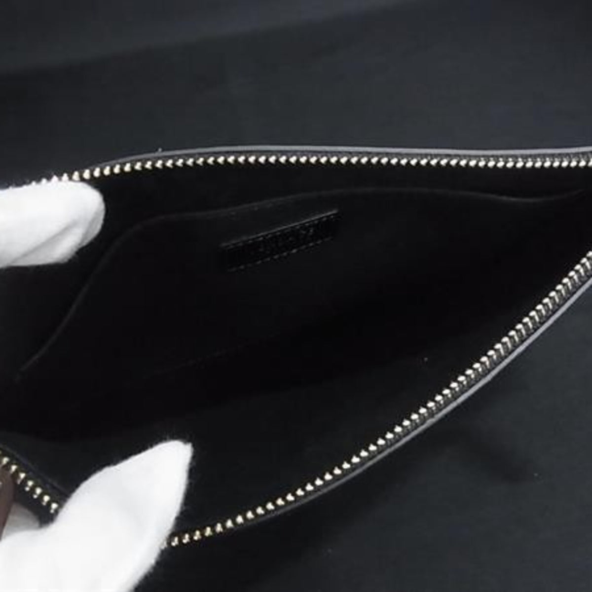 Versace Black Pink White Leather Clutch Bag (Pre-Owned)