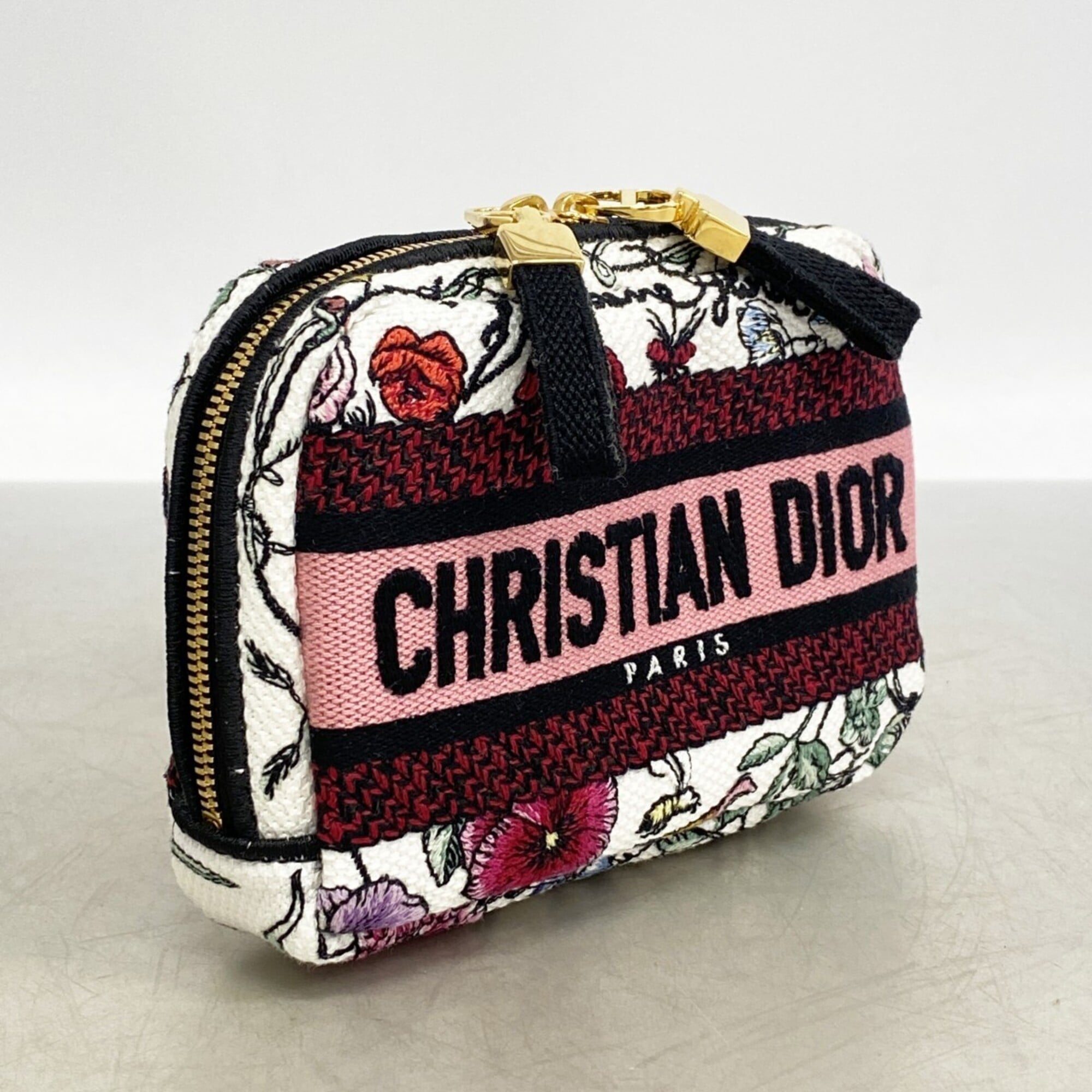 Christian Dior Multi-Color White Canvas Pouch (Pre-Owned)