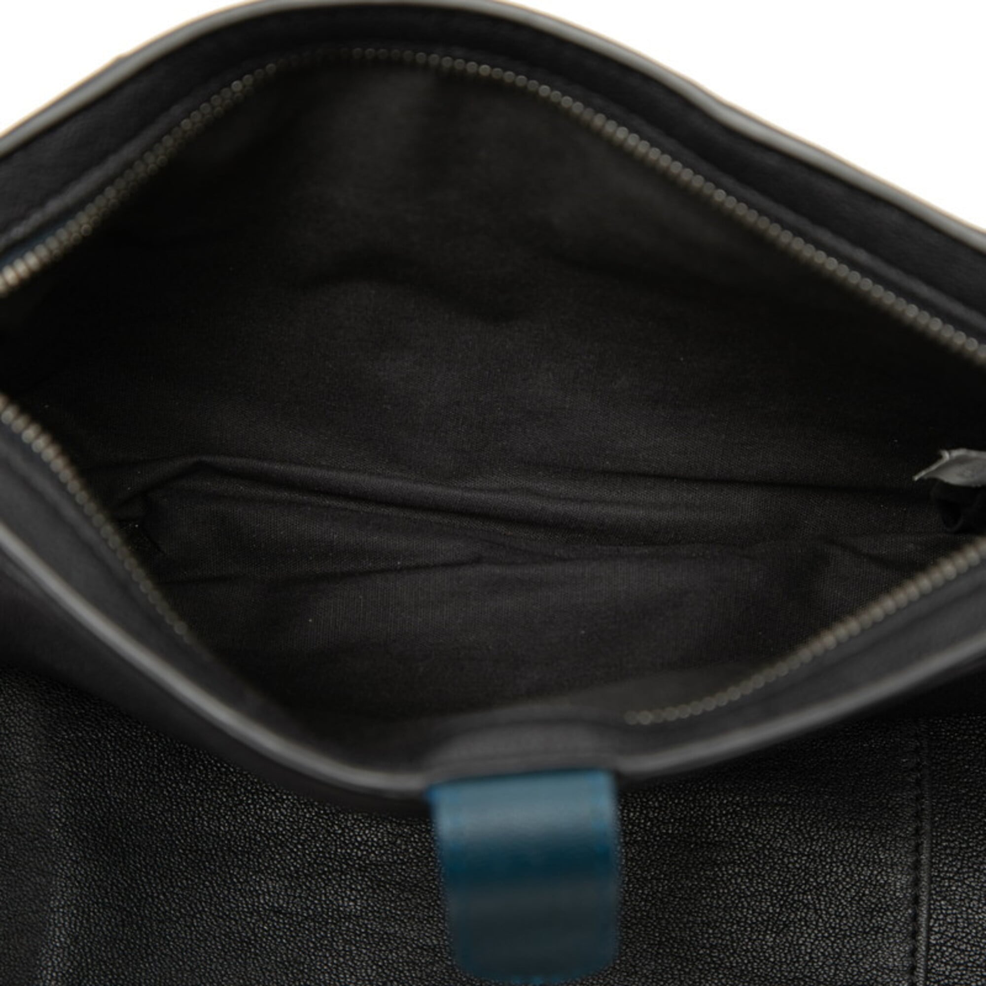 Bottega Veneta Black Navy Leather Clutch Bag (Pre-Owned)
