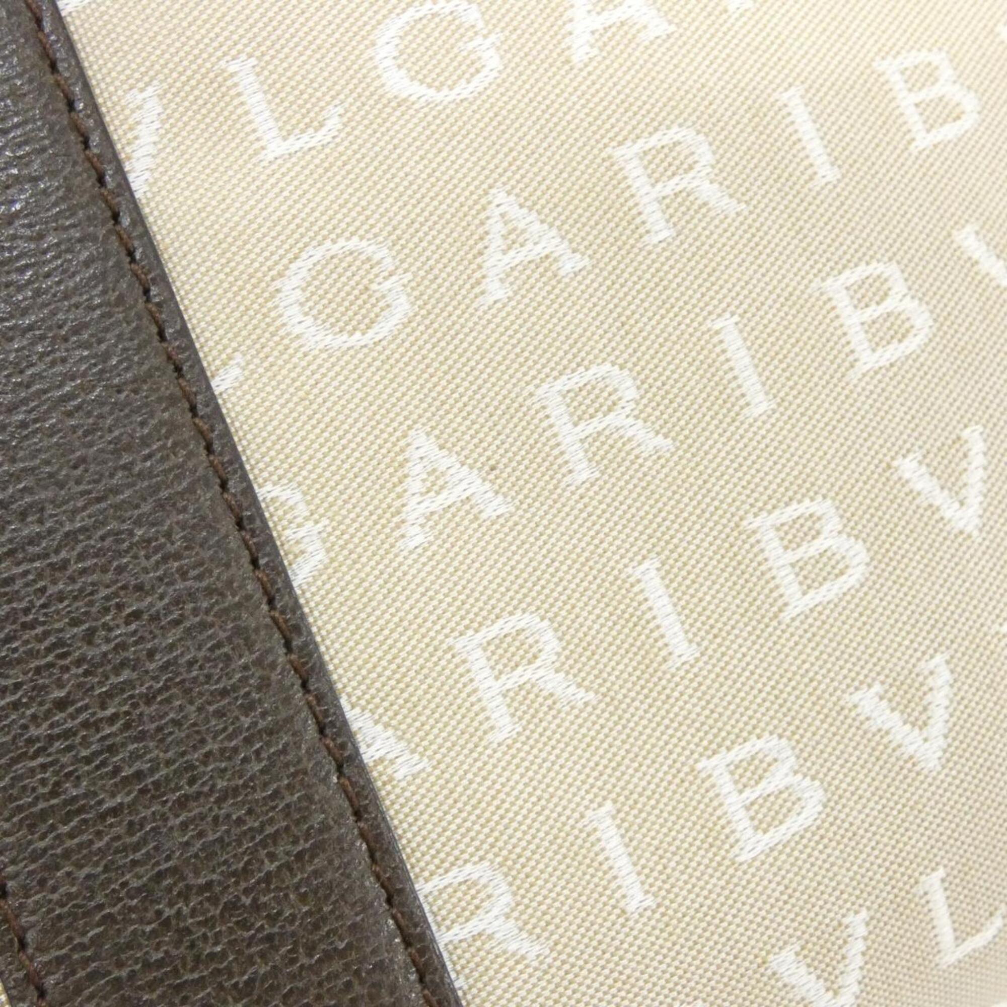 Bvlgari Beige Brown Canvas Handbag Pouch (Pre-Owned)