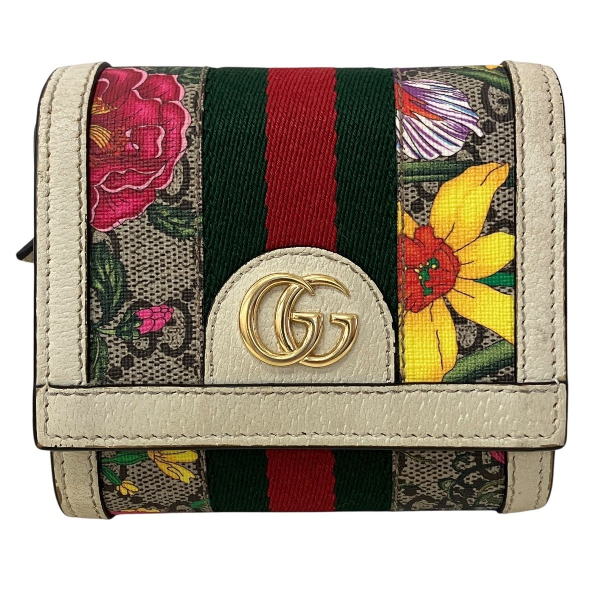 Gucci Gg Supreme Multi-Color Canvas Leather Wallet (Bi-Fold) (Pre-Owned)