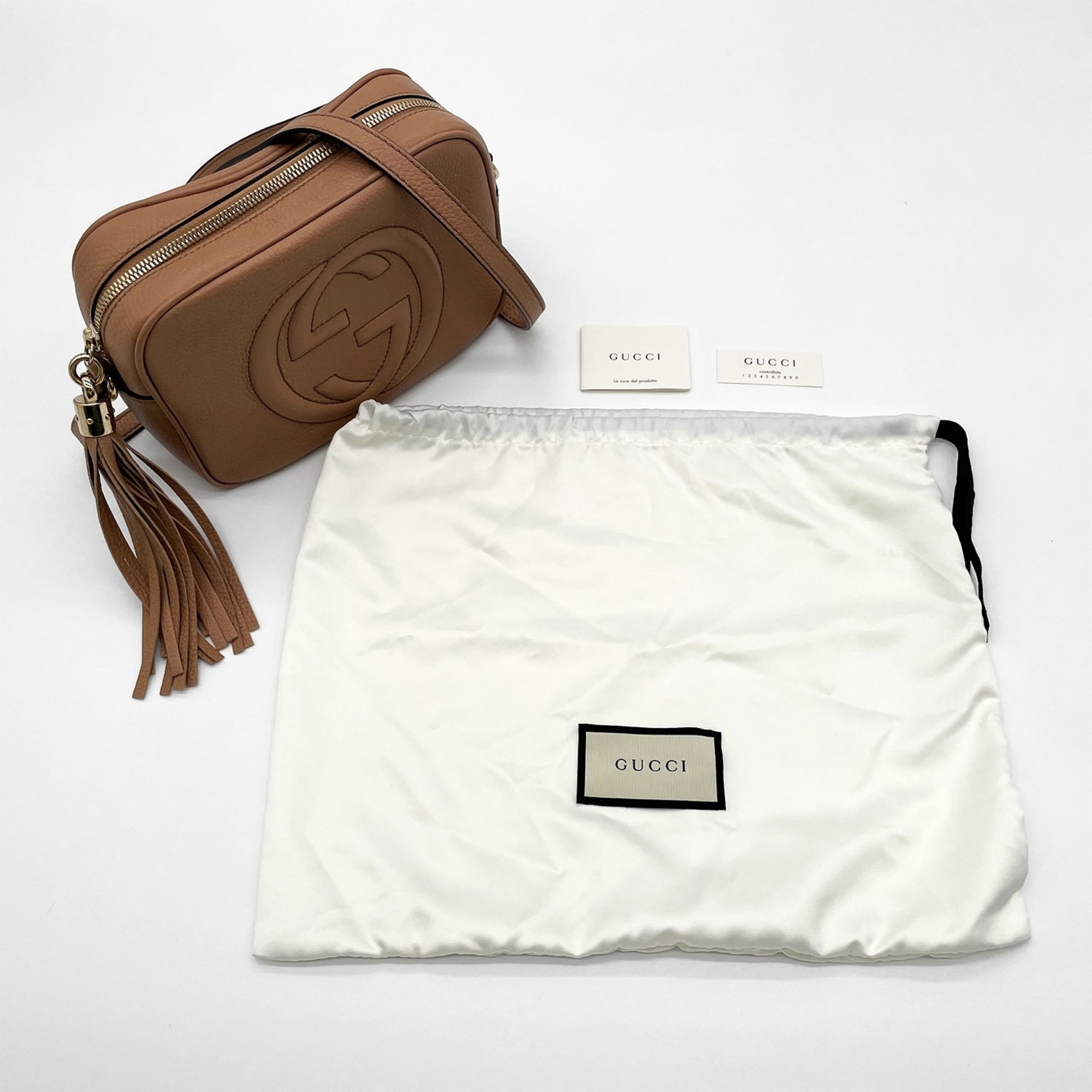 Gucci Beige Leather Shoulder Bag (Pre-Owned)