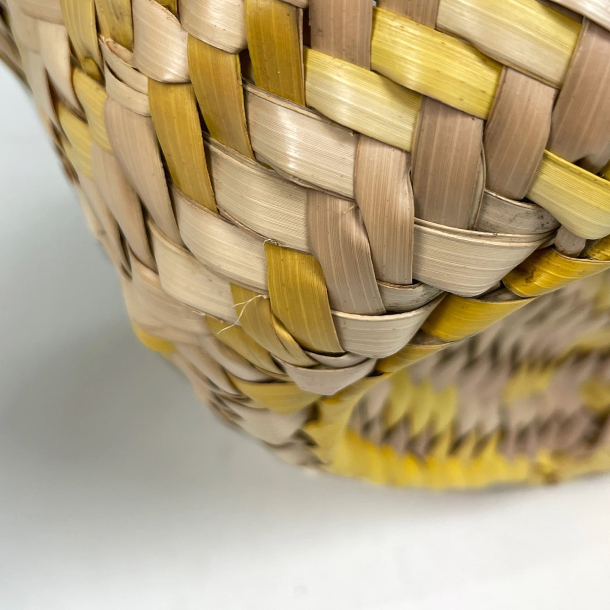 Loewe Beige Yellow Raffia Leather Basket Handbag (Pre-Owned)